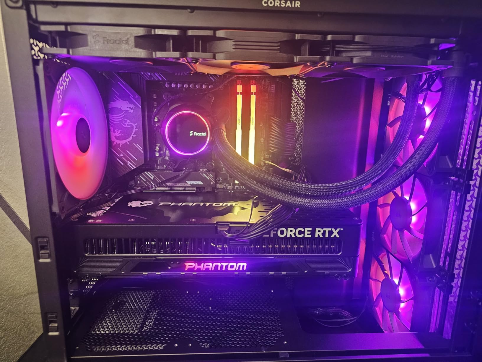 CORSAIR 4000D RS ARGB Frame Modular Mid-Tower ATX PC Case – High Airflow, 3X Pre-Installed RS ARGB Fans, InfiniRail™ Fan Mounting System, ASUS BTF, MSI Project Zero, Gigabyte Project Stealth – Black Customer Review CORSAIR 4000D RS ARGB Frame Modular Mid-Tower ATX PC Case – High Airflow, 3X Pre-Installed RS ARGB Fans, InfiniRail™ Fan Mounting System, ASUS BTF, MSI Project Zero, Gigabyte Project Stealth – Black - Customer Photo 2