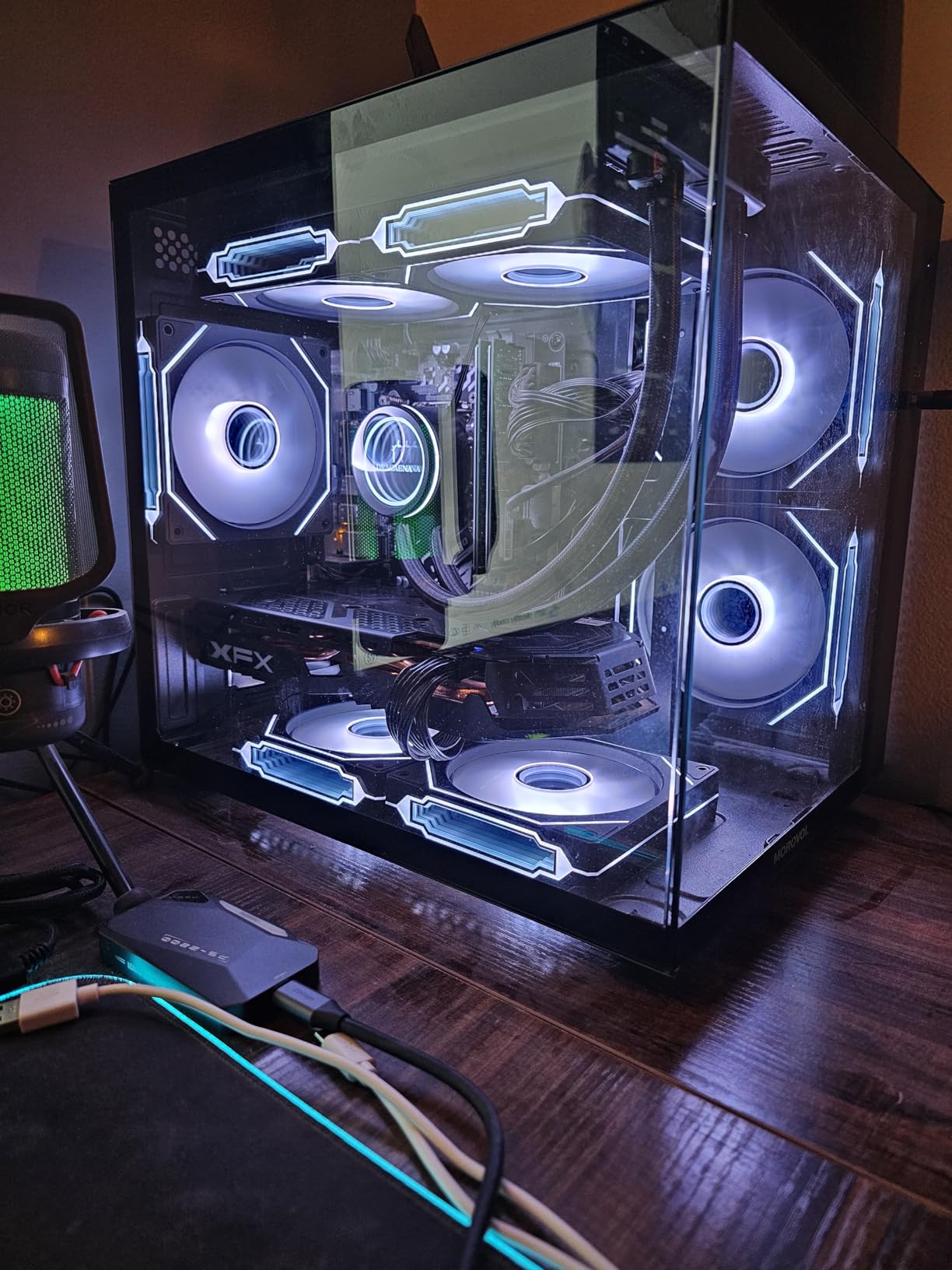 DARKROCK F120 3in1 120mm Infinite Mirror Design Case Fans with 24 LED Lights PWM Control & ARGB Effect, Hydraulic HDB Bearing for Low-Noise Operation - Suitable for Most PC Cooling Systems - Black - Customer Photo 1