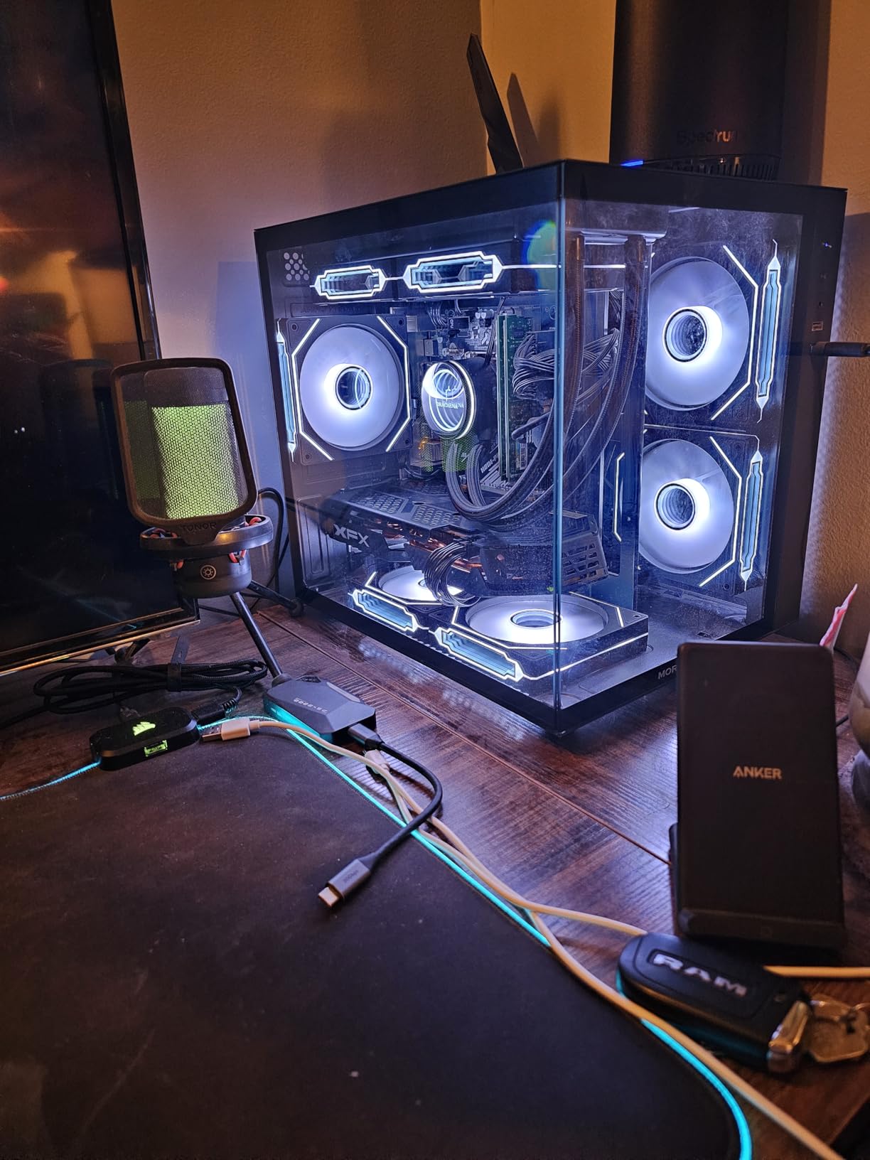 DARKROCK F120 3in1 120mm Infinite Mirror Design Case Fans with 24 LED Lights PWM Control & ARGB Effect, Hydraulic HDB Bearing for Low-Noise Operation - Suitable for Most PC Cooling Systems - Black customer photo 2