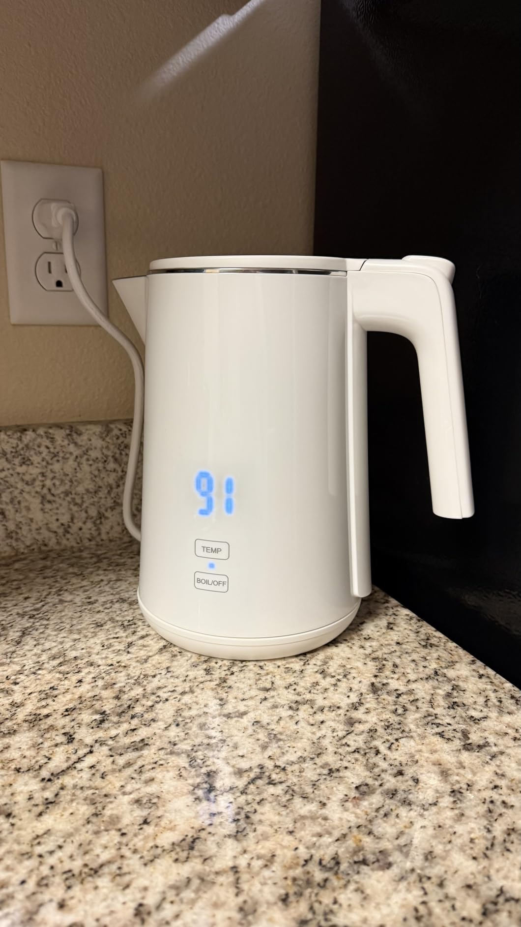 Electric Kettle, 1.0L 1200W Fast Heat with Auto Shut-Off, Boil-Dry Proof, 7 Temperature Control Teapot, Double Wall Stainless Steel Water Boiler Heater, 4H Keep Warm, Cool Touch Coffee Tea Pot, Black - Customer Photo 2