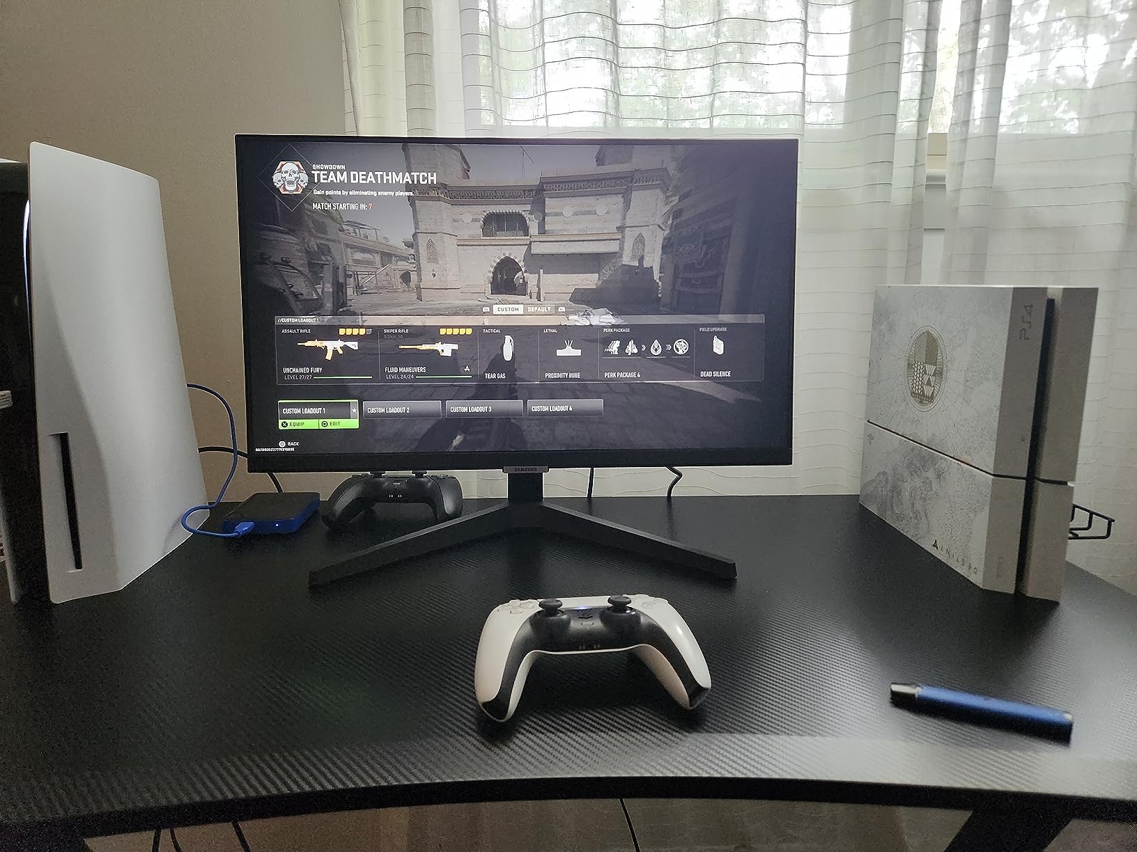 GTRACING L Shaped Gaming Desk, Carbon Fiber Style Computer Desk Compatible with Monitor Arm Storage Shelves Corner Desk Gaming Table for Home Office Desks Easy to Assemble Adjustable Shelf Height Customer Review GTRACING L Shaped Gaming Desk, Carbon Fiber Style Computer Desk Compatible with Monitor Arm Storage Shelves Corner Desk Gaming Table for Home Office Desks Easy to Assemble Adjustable Shelf Height - Customer Photo 4
