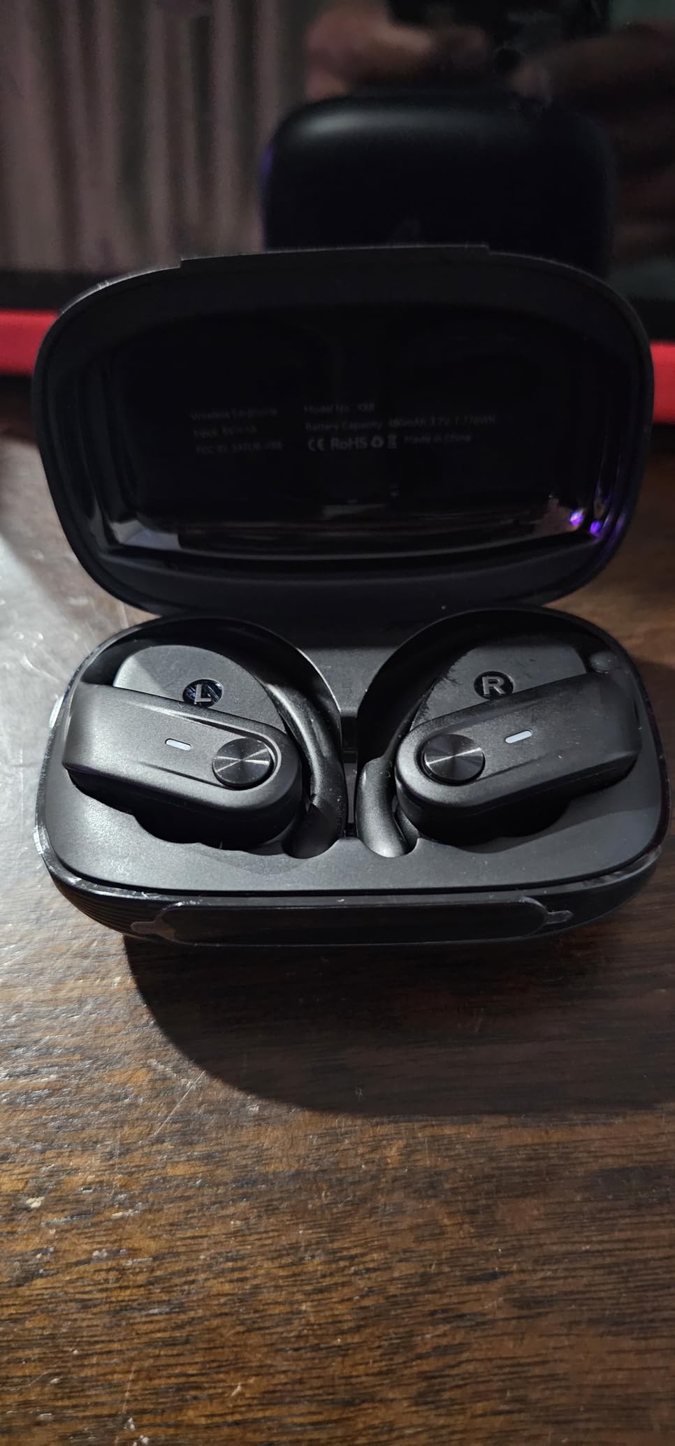 TAGRY Bluetooth Headphones Wireless Earbuds 80Hrs Playtime IPX7 Waterproof Digital Display Sport Ear Buds with Earhook Mic in-Ear Earphones Stereo Sound Earbud for Workout Running Exercise Gym Black - Customer Photo 1