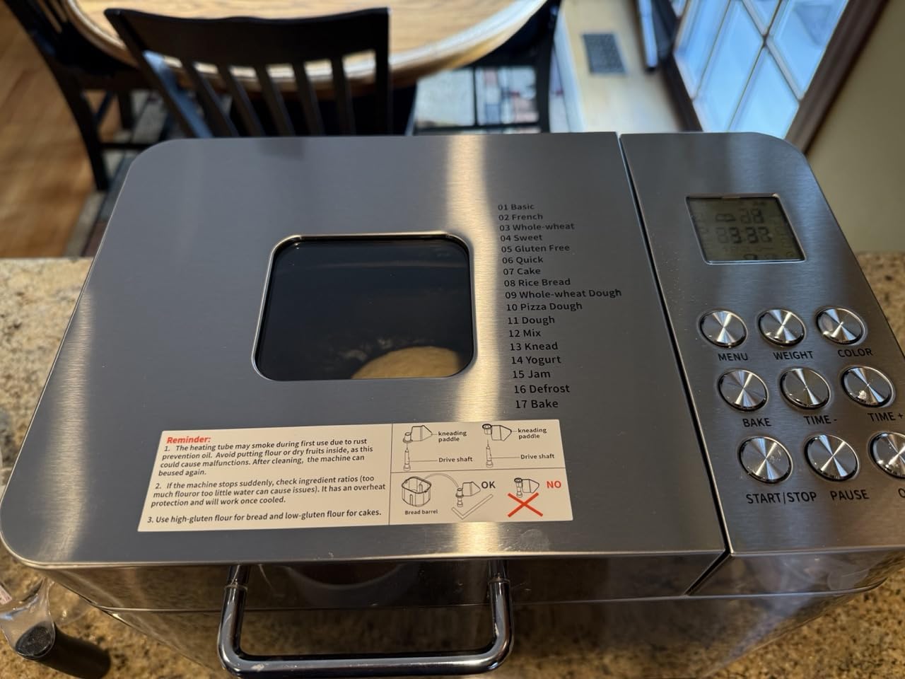 2LB Bread Maker Machine, OSIPOTO 17 in 1 Automatic Stainless Steel Bread Machine, Non-stick, Beginner-Friendly Controls, 15 Hour Timer, Easy to Clean Low Noise, High Success Rate for Homemade Bread customer photo 1