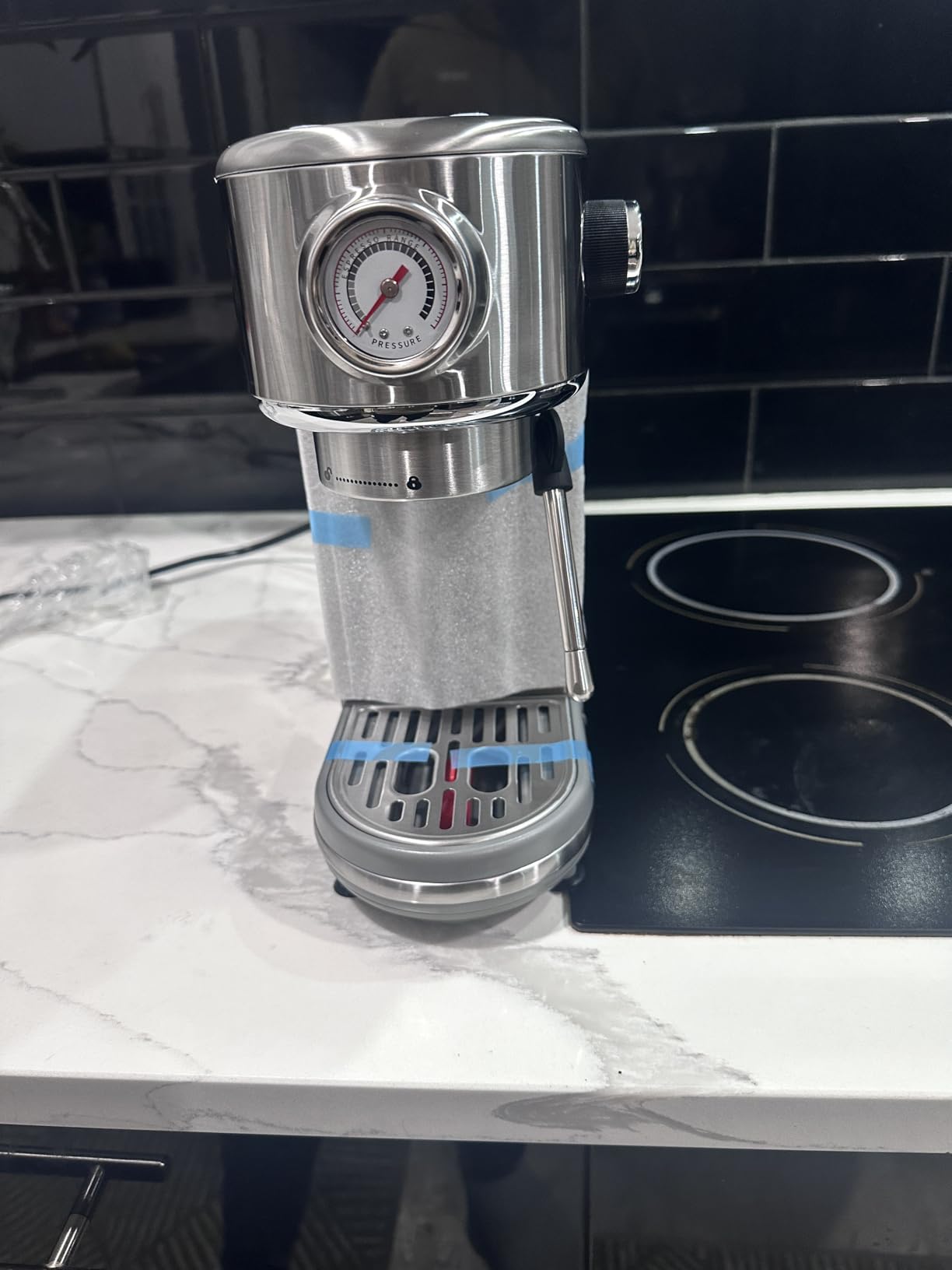 Espresso Machine with Milk Frother, 20 Bar High Pressure Professional Espresso Maker Automatic, Compact Stainless Steel Coffee Machine for Cappuccino, Latte, Gift for Coffee Lover, Dad or Mom, Silver Customer Review Espresso Machine with Milk Frother, 20 Bar High Pressure Professional Espresso Maker Automatic, Compact Stainless Steel Coffee Machine for Cappuccino, Latte, Gift for Coffee Lover, Dad or Mom, Silver - Customer Photo 4