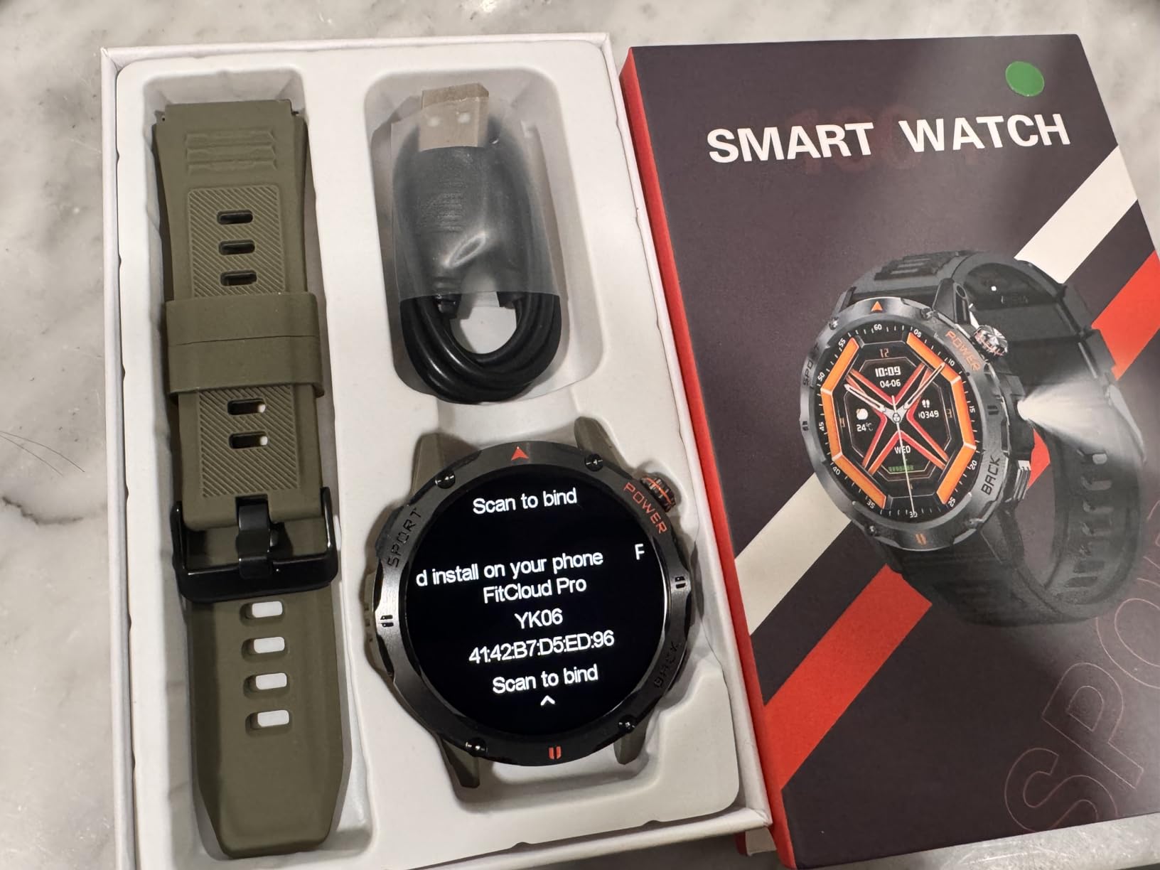 Smart Watches for Men (Answer/Make Call) with Flashlight Military Grade Compatible for Android & iPhone Waterproof with Blood Pressure/HeartRate/Sleep/120+ Sport Modes, Army Green - Customer Photo 1