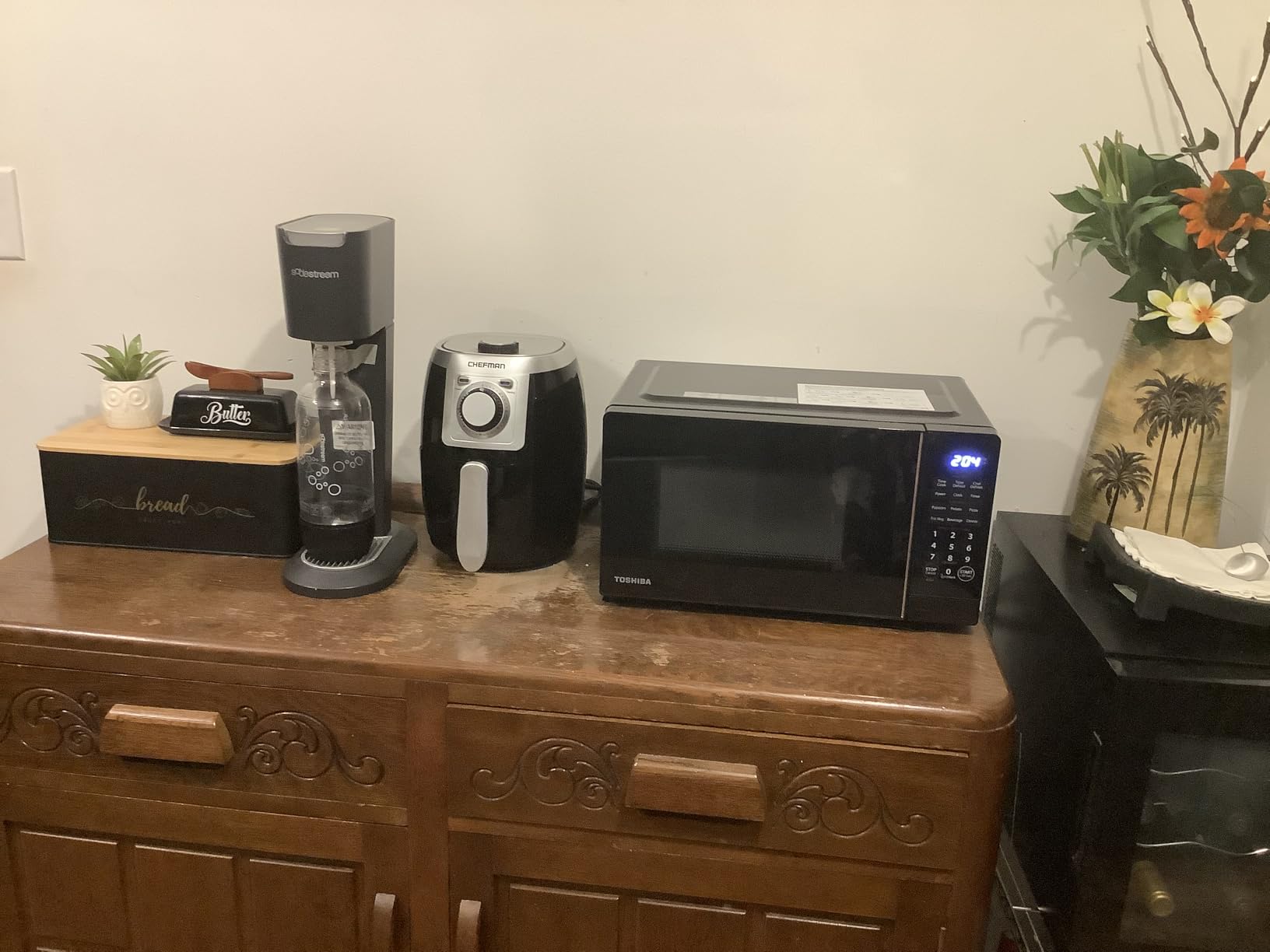 TOSHIBA ML-EM09PA(BS) Small Microwave Oven with 6 Auto Menus, Mute Function, LED Lighting Countertop Microwave Perfect for Kitchen, 0.9 Cu Ft, 10.6 Inch Removable Turntable, 900W Black Stainless Steel customer photo 2