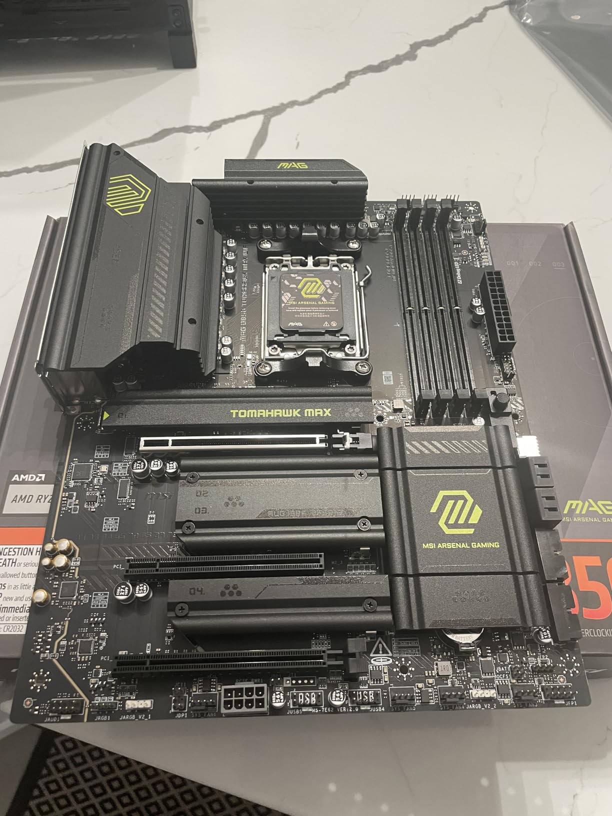 MSI MAG B850 Tomahawk MAX WiFi Motherboard, ATX - Supports AMD Ryzen 9000/8000 / 7000 Processors, AM5-80A SPS VRM, DDR5 Memory Boost 8400+ MT/s (OC), PCIe 5.0 x16, M.2 Gen5, Wi-Fi 7, 5G LAN - Customer Photo 2