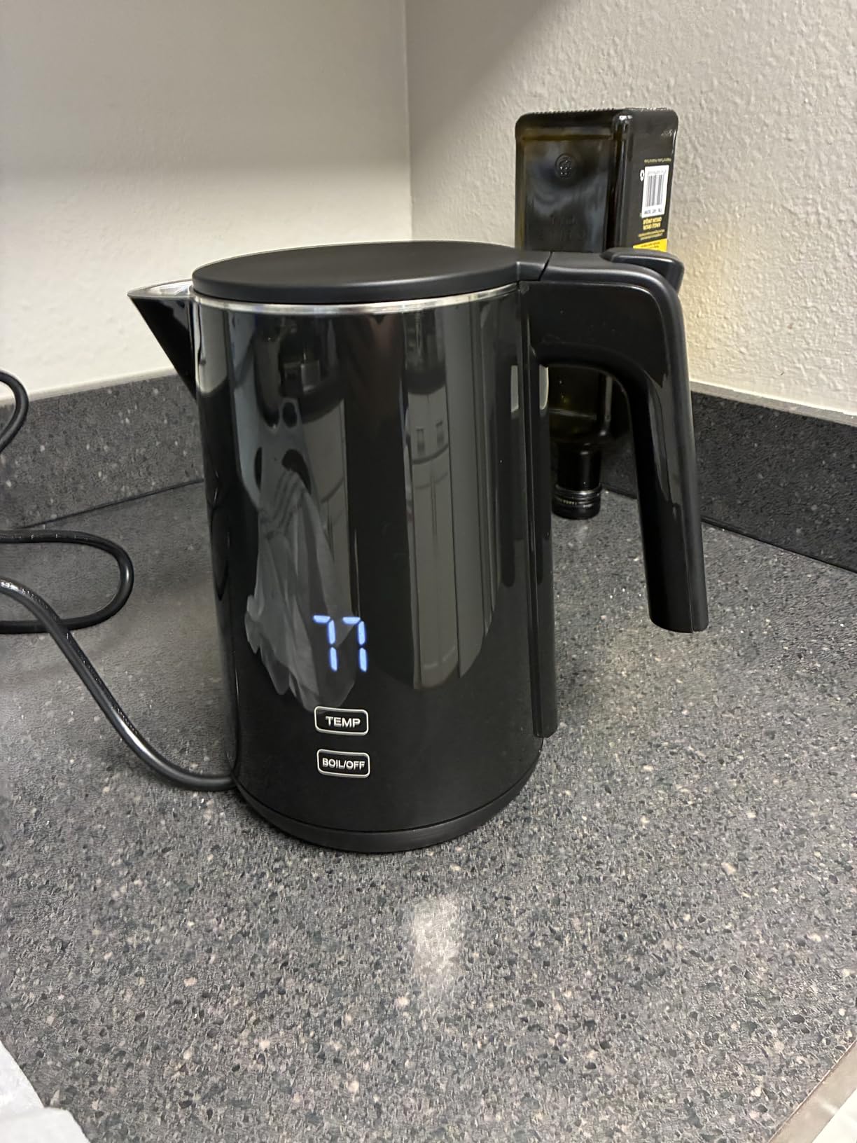 Electric Kettle 1.0L 1200W, 7 Temp Settings, 4H Keep-Warm, Fast-Boil Stainless Steel Electric Tea Kettle, 120V Water Boiler with Auto-Shut Off, Cool Touch PP Exterior for Home Office, Black - Customer Photo 1