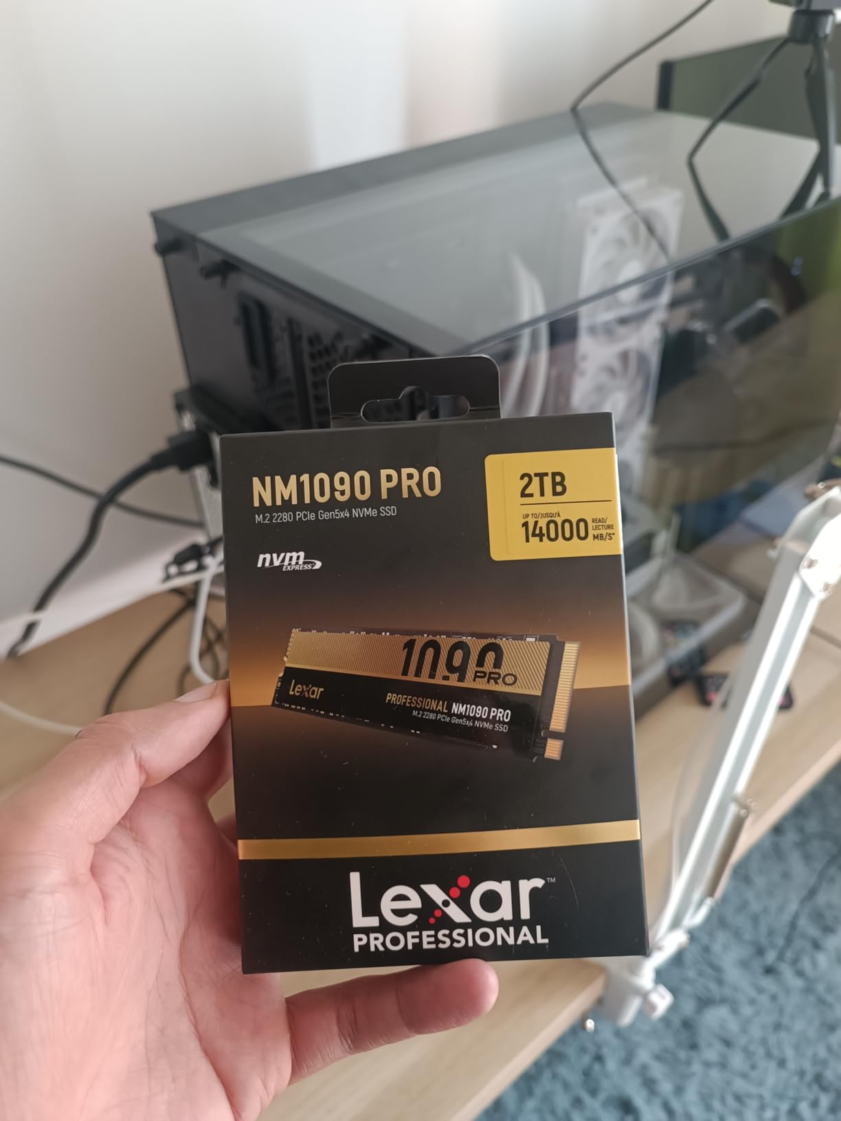 Lexar 1TB NM1090 PRO PCIe Gen5 NVMe M.2 2280 Internal SSD, Up to 14,000 MB/s Read, Advance Thermal Control, DirectStorage Enabled, Ideal for AI Computing, Gaming, Content Creation (LNM109P001T-RNNNU) - Customer Photo 2