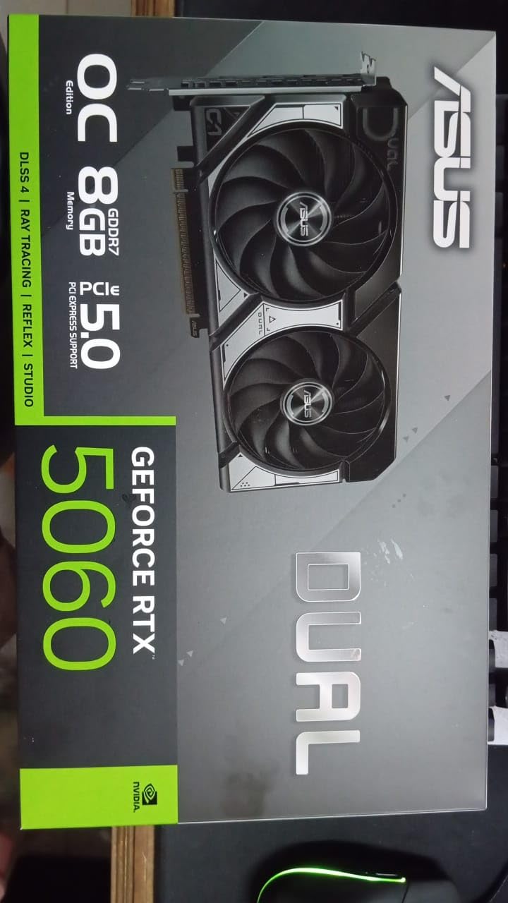 ASUS TUF Gaming GeForce RTX ™ 5060 8GB GDDR7 OC Edition Gaming Graphics Card (PCIe® 5.0, HDMI®/DP 2.1, 3.1-Slot, Military-Grade Components, Protective PCB Coating, axial-tech Fans) Customer Review ASUS TUF Gaming GeForce RTX ™ 5060 8GB GDDR7 OC Edition Gaming Graphics Card (PCIe® 5.0, HDMI®/DP 2.1, 3.1-Slot, Military-Grade Components, Protective PCB Coating, axial-tech Fans) - Customer Photo 2