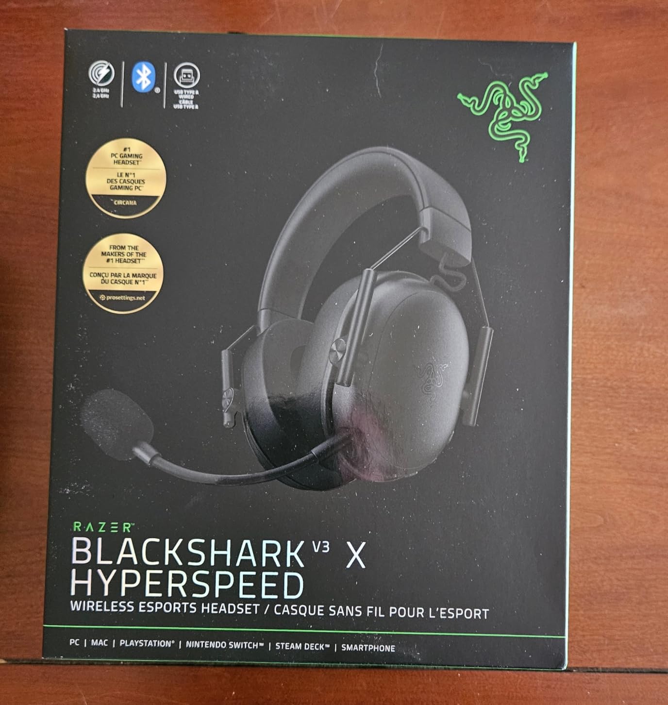 Razer BlackShark V3 X HyperSpeed Wireless Gaming Headset for PC: 50mm Drivers - Cardioid Mic - 2.4 GHz, Bluetooth, USB - Works with Mac, PS5, Nintendo Switch, Smartphone - 70 Hr Battery - Black customer photo 2