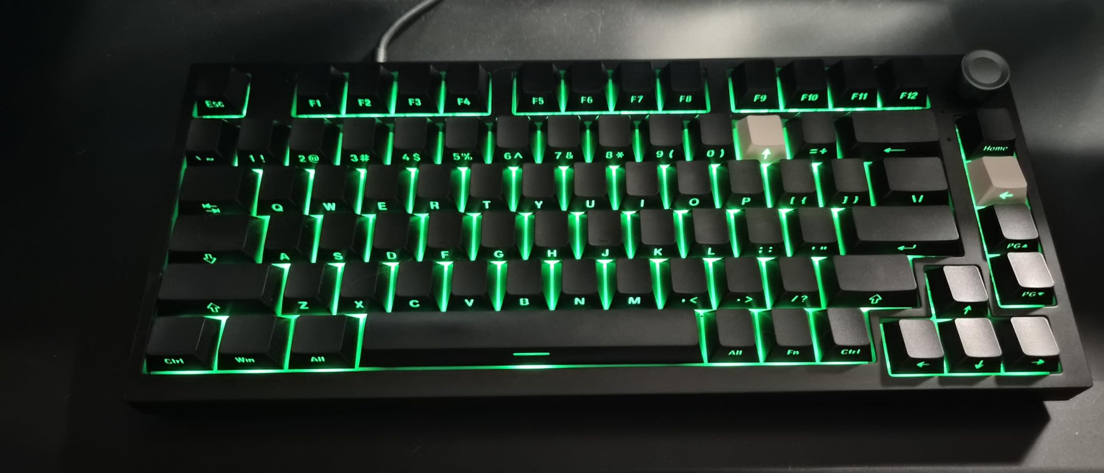 Keymatic Wireless Mechanical Keyboard,75% Hot Swappable Custom Keyboard with Knob,RGB Backlit,Side Printed PBT Keycaps,2.4GHz/USB-C/BT5.0 Mechanical Gaming Keyboards - Customer Photo 2
