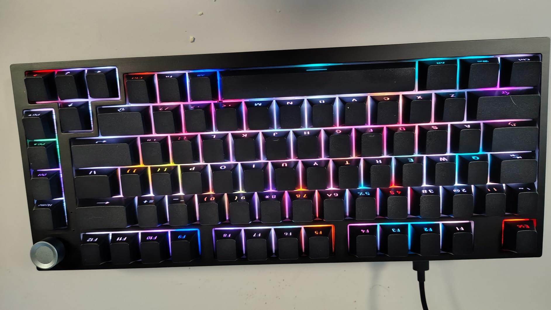Keymatic Wireless Mechanical Keyboard,75% Hot Swappable Custom Keyboard with Knob,RGB Backlit,Side Printed PBT Keycaps,2.4GHz/USB-C/BT5.0 Mechanical Gaming Keyboards - Customer Photo 4