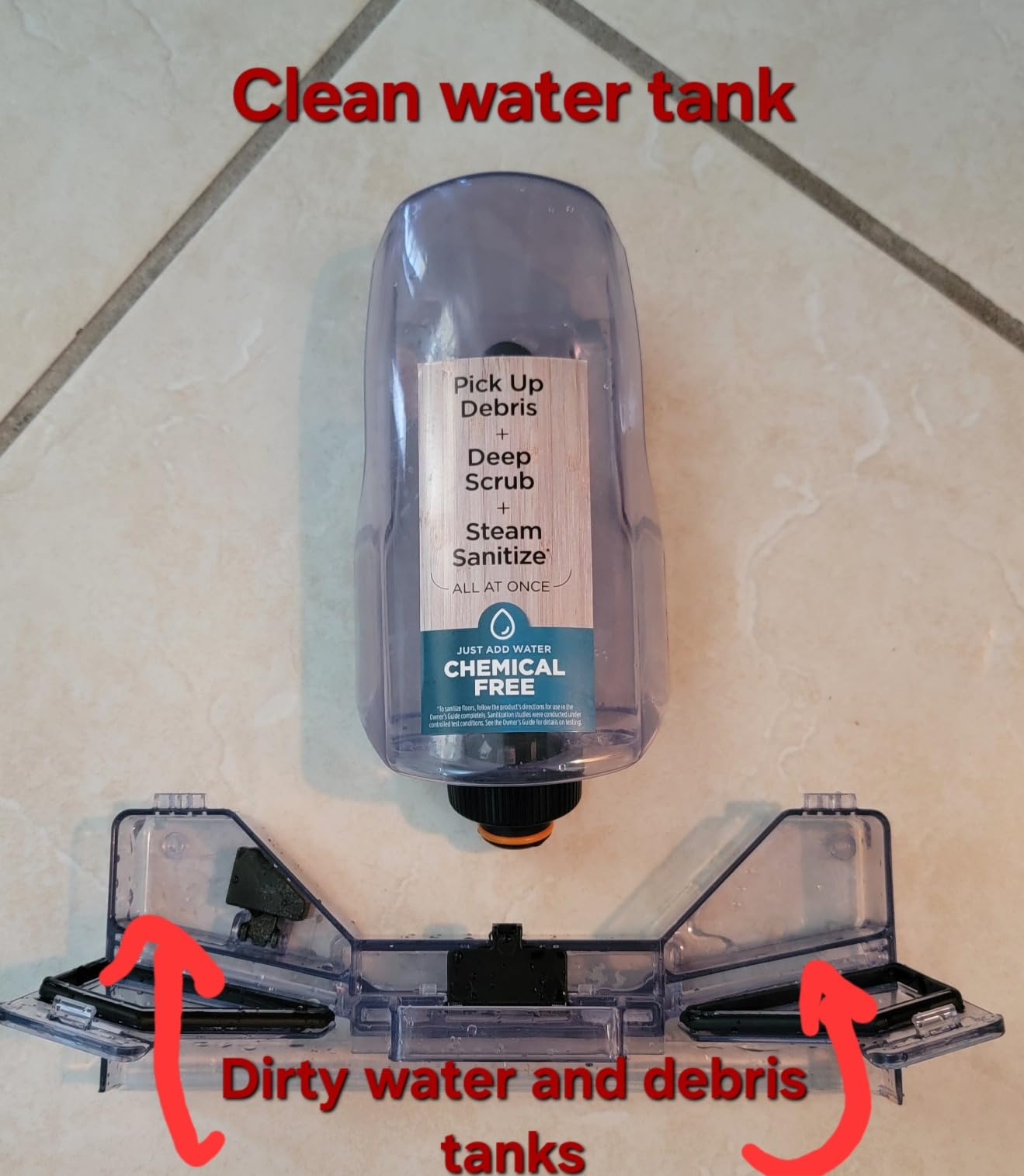 Shark Steam Pickup 3-in-1 Steam Mop Picks Up Debris, Deep Scrubs, & Steam Sanitizes - All At Once, Lightweight Steam Cleaner for Home, Steam Cleaner for Hardwood, Tile & Laminate, White, SD205CCO - Customer Photo 4