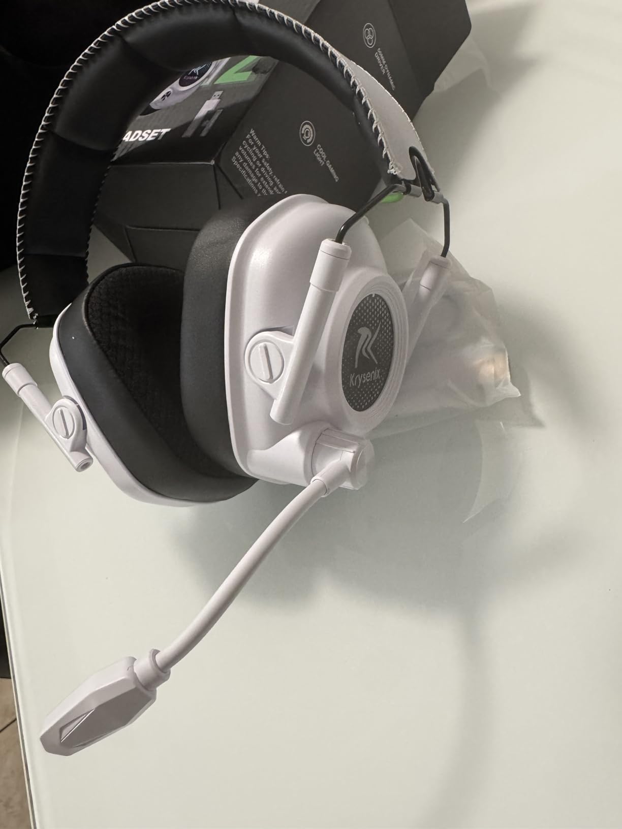 Krysenix Wireless Gaming Headset with Noise Canceling Microphone for PC, PS5, PS4, Switch, Mac, 2.4 GHz Wireless & Bluetooth 5.4 Gaming Headphones, Cool RGB Lighting, 50Hr Battery, 50mm Drivers - Customer Photo 2