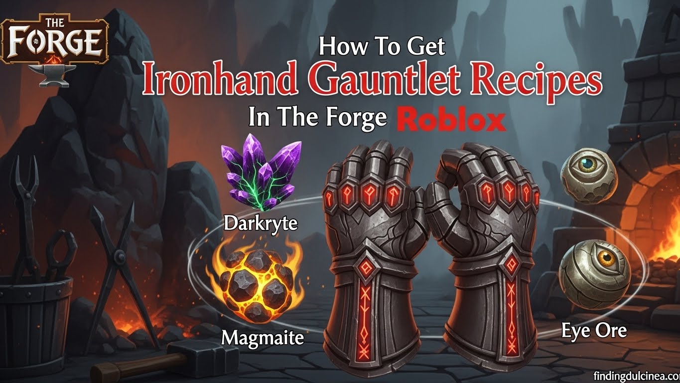 How To Get Ironhand Gauntlet Recipes In The Forge Roblox Guide