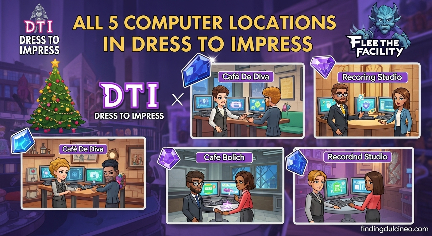 All 5 Computer Locations in Dress to Impress