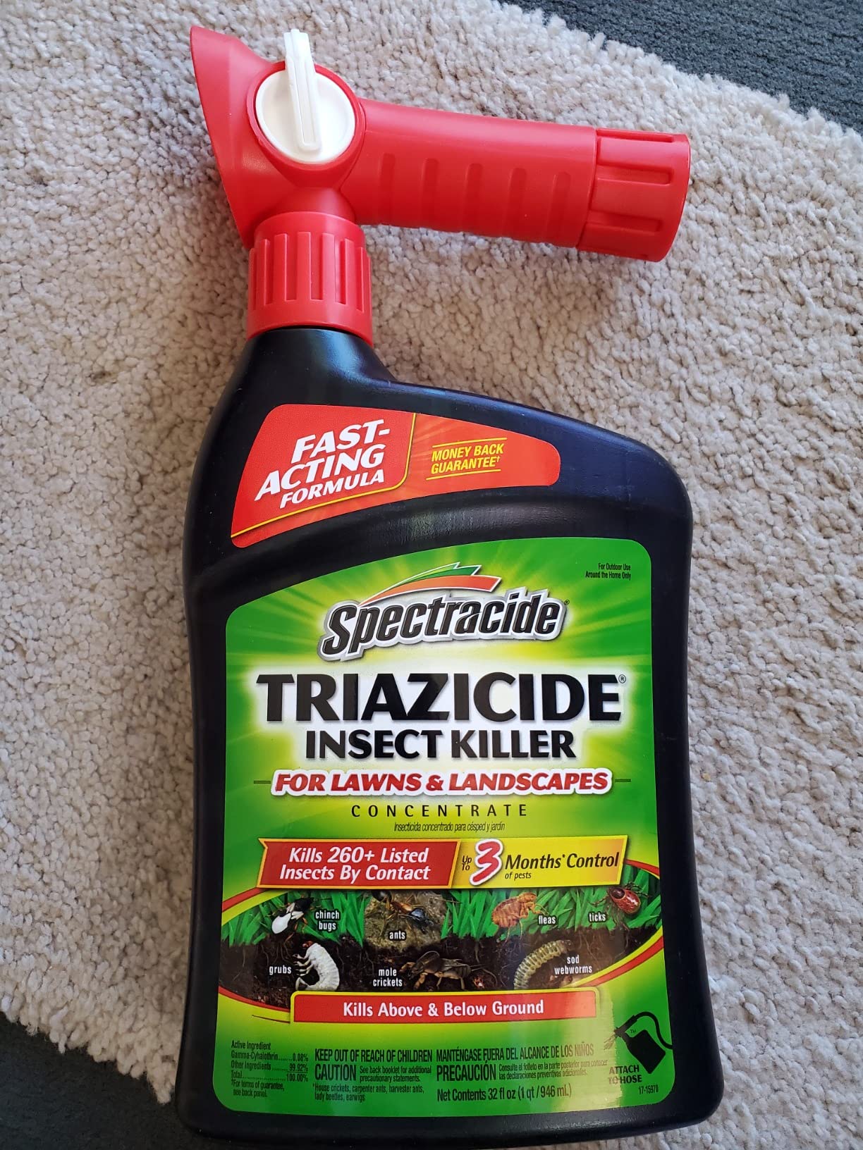 Spectracide Triazicide Insect Killer For Lawns & Landscapes Concentrate (Ready-To-Spray), Protects Lawns, Vegetables, Fruit & Nut Trees, Roses, Flowers & Shrubs, 32 fl Ounce Customer Review Spectracide Triazicide Insect Killer For Lawns & Landscapes Concentrate (Ready-To-Spray), Protects Lawns, Vegetables, Fruit & Nut Trees, Roses, Flowers & Shrubs, 32 fl Ounce - Customer Photo 2