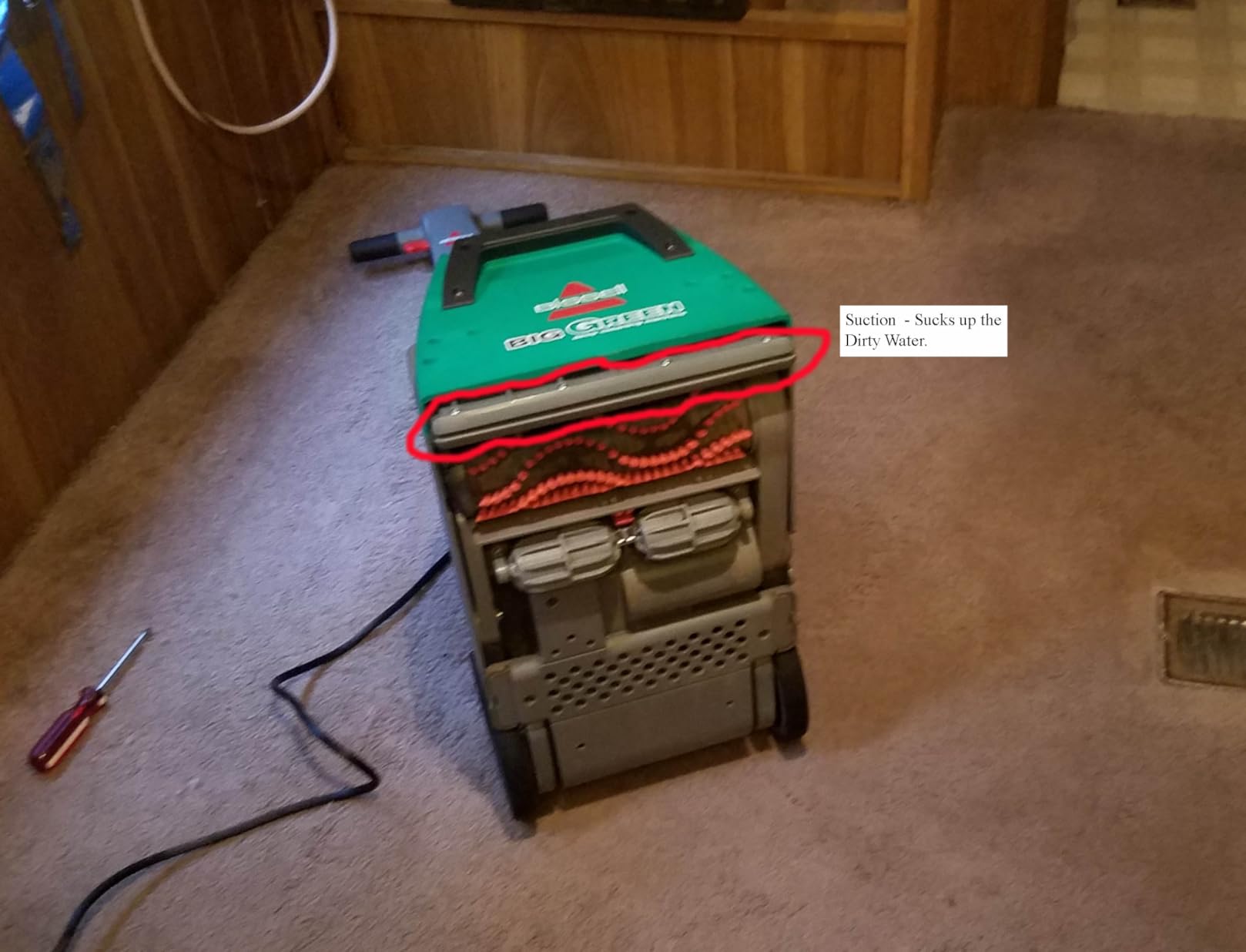 BISSELL Big Green Professional Carpet Cleaner with XL DirtLifter PowerBrush, 9-inch Long Reach Hose, 6-inch Tough Stain Tool, Includes BISSELL PRO MAX Formula with Stain Protect Technology customer photo 2