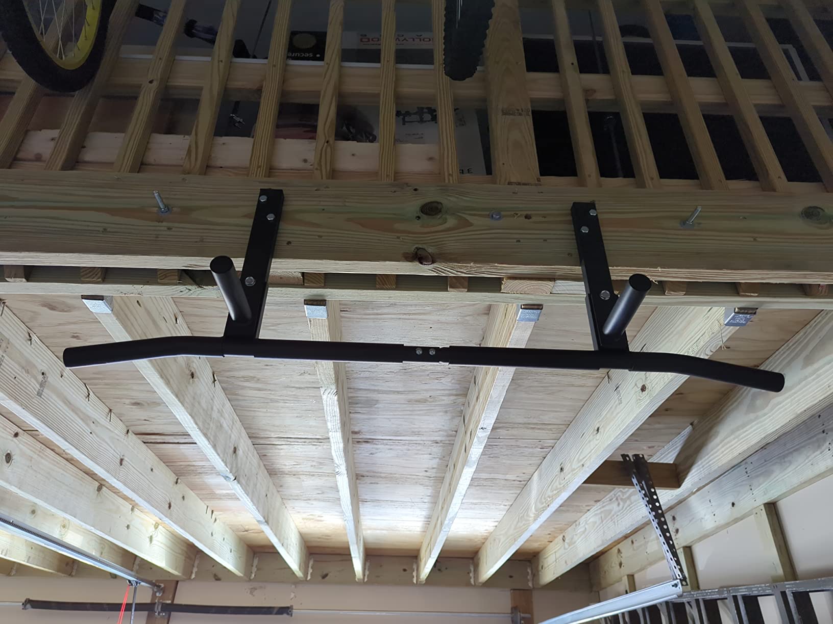 AmStaff Fitness Joist Mount Pull Up Bar, Ceiling Mounted Chin Up Bar for Home Gym, Crossfit, Beam, Rafter - Heavy Duty, Multi Grip, 42