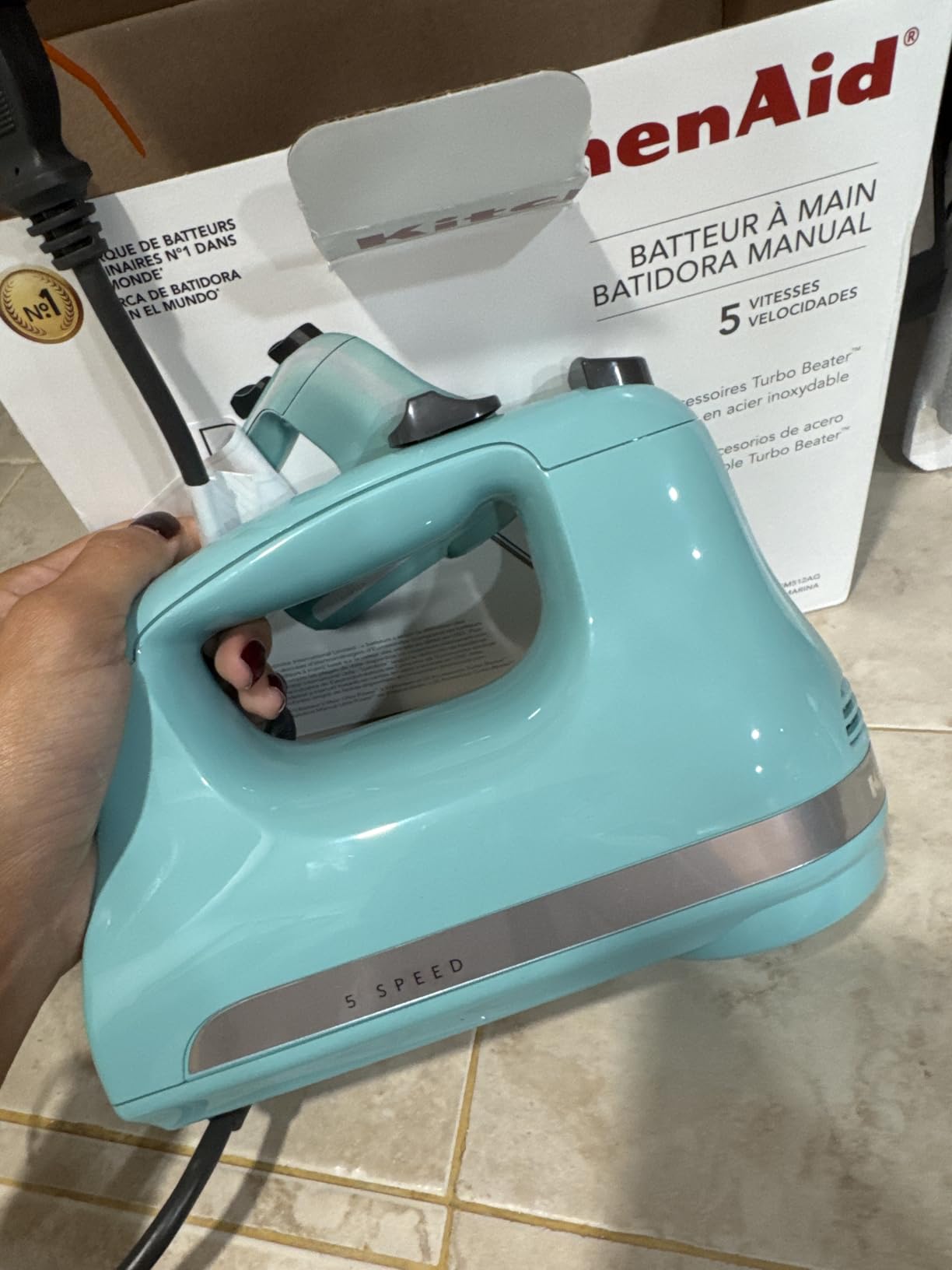 KitchenAid 5-Speed Ultra Power Hand Mixer - KHM512, Empire Red customer photo 1