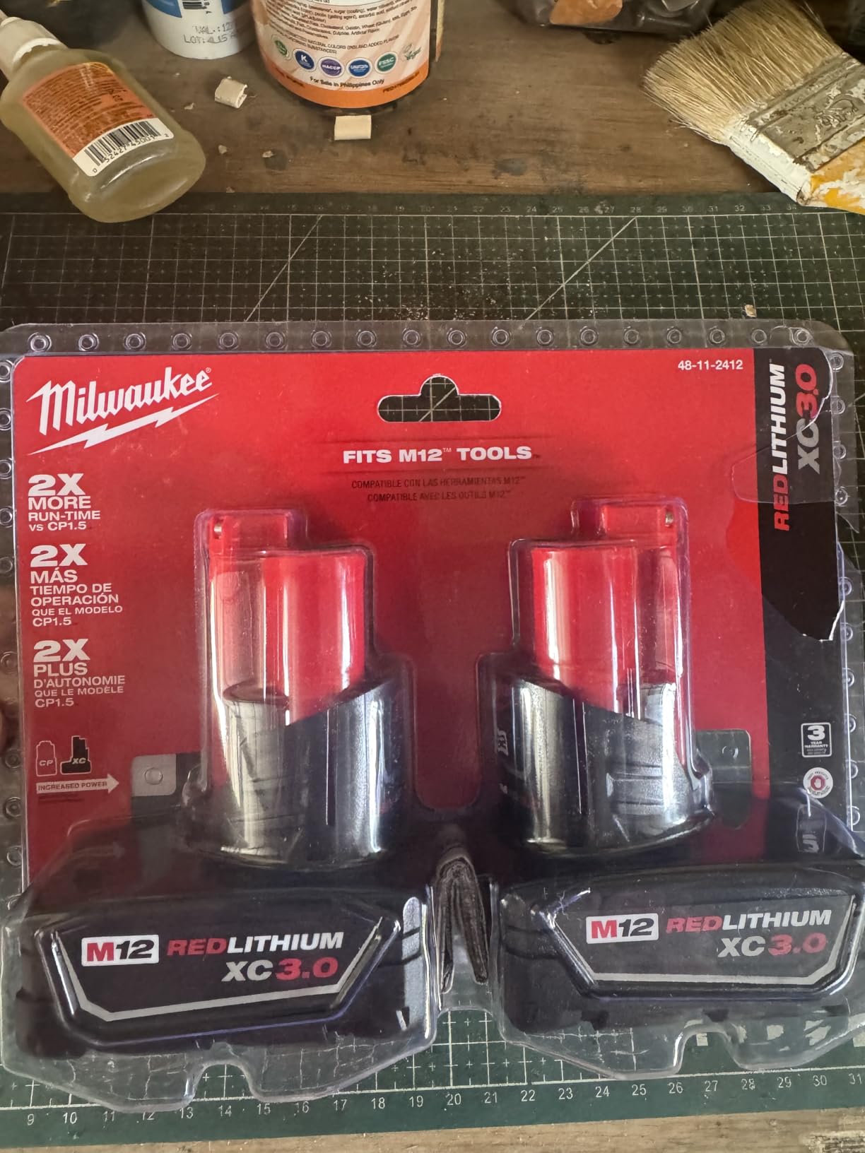 Milwaukee 48-11-2412 Twin Pack of 3.0 Amp Hour Extended Capacity 12V Lithium Ion Batteries Customer Review Milwaukee 48-11-2412 Twin Pack of 3.0 Amp Hour Extended Capacity 12V Lithium Ion Batteries - Customer Photo 2