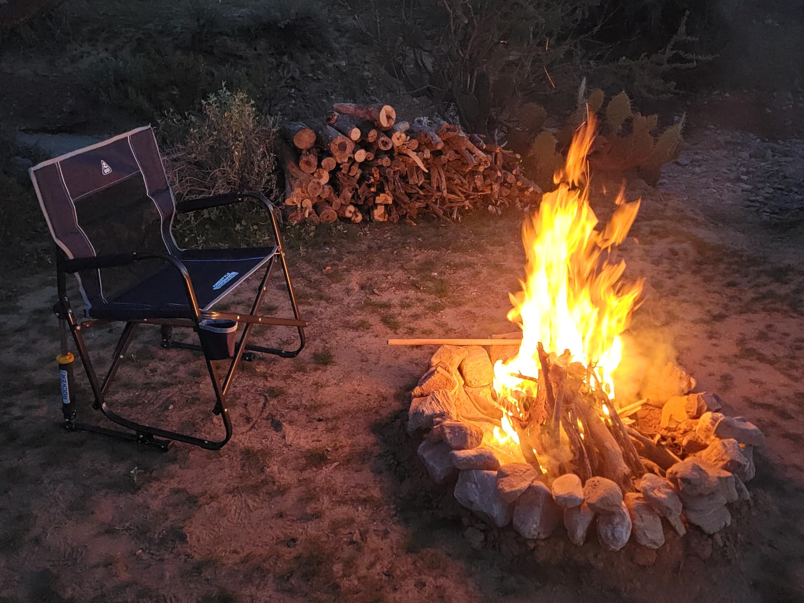 GCI Outdoor Freestyle Rocker Camping Chair | Portable Folding Rocking Chair with Solid, Durable Armrests, Drink Holder & Comfortable Backrest — Indigo Blue Customer Review GCI Outdoor Freestyle Rocker Camping Chair | Portable Folding Rocking Chair with Solid, Durable Armrests, Drink Holder & Comfortable Backrest — Indigo Blue - Customer Photo 1