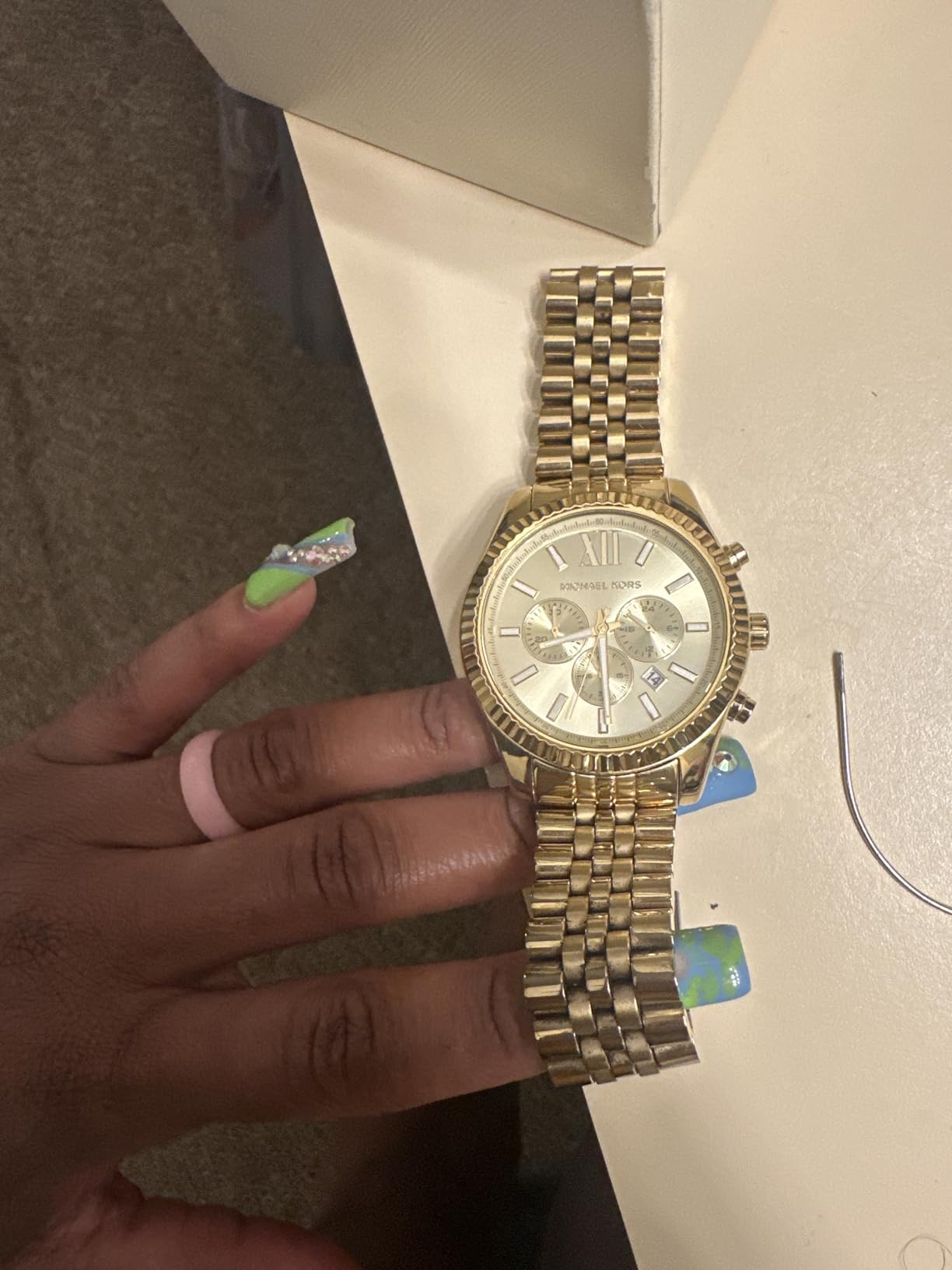 Michael Kors Lexington Men's Watch, Stainless Steel Bracelet Watch for Men - Customer Photo 2