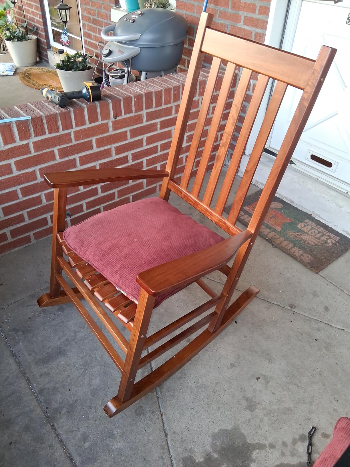 Shine Company Vermont Porch Rocker, High Back Wood Rocking Chair, White Customer Review Shine Company Vermont Porch Rocker, High Back Wood Rocking Chair, White - Customer Photo 2