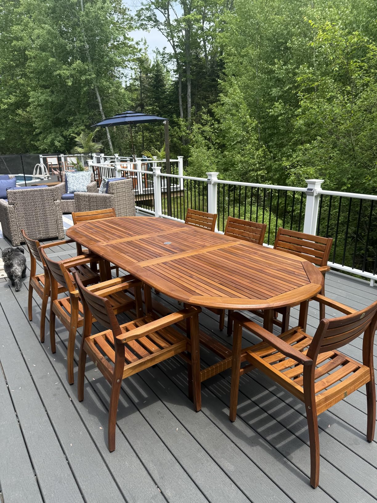 Amazonia Fairview 9 Piece Teak Double Extendable Oval Dining Set customer photo 1