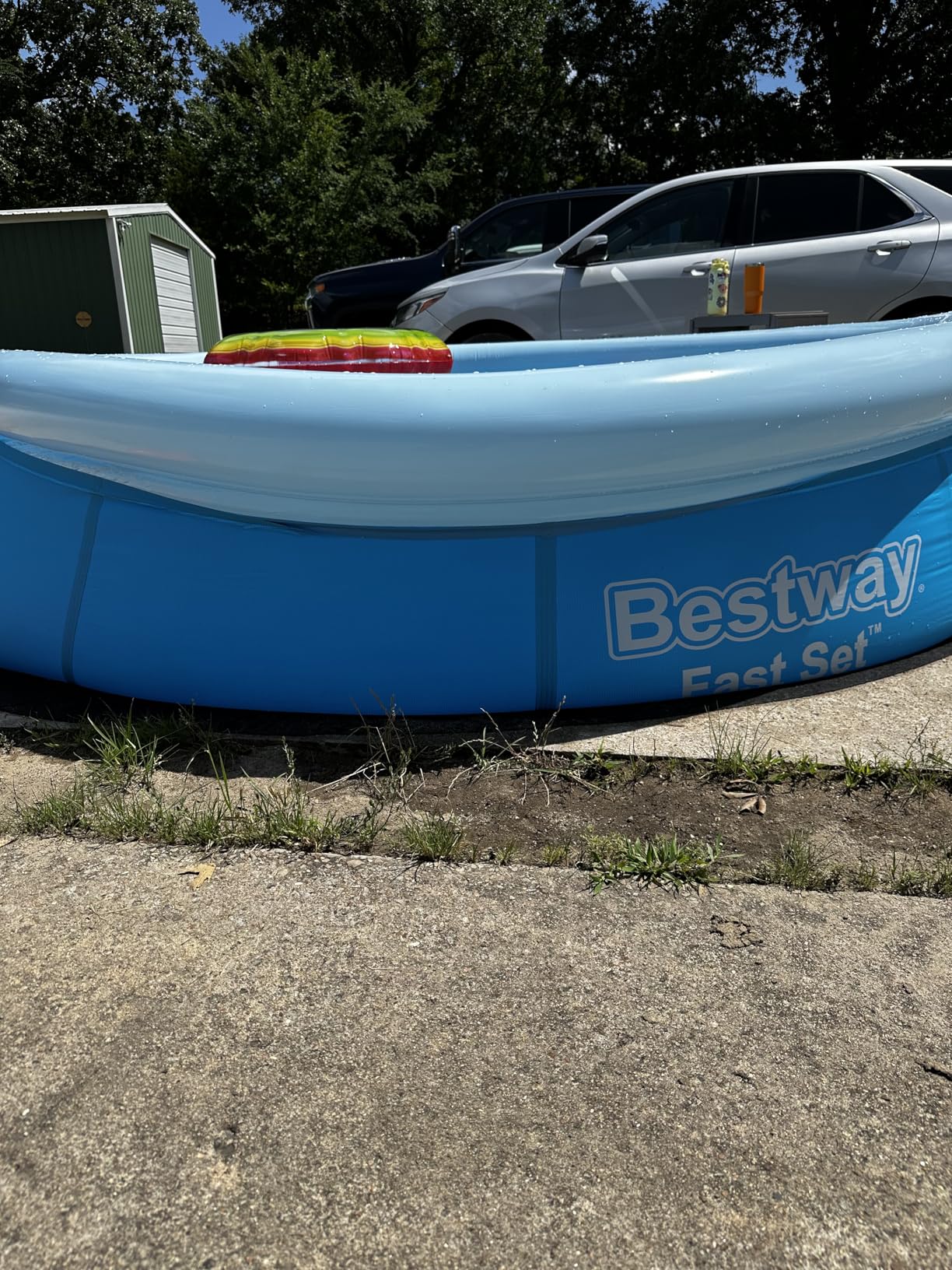 Bestway 57269E Fast Set Up 10ft x 30in Outdoor Round Inflatable Above Ground Swimming Pool Set with 330 GPH Filter Pump, Blue - Customer Photo 2