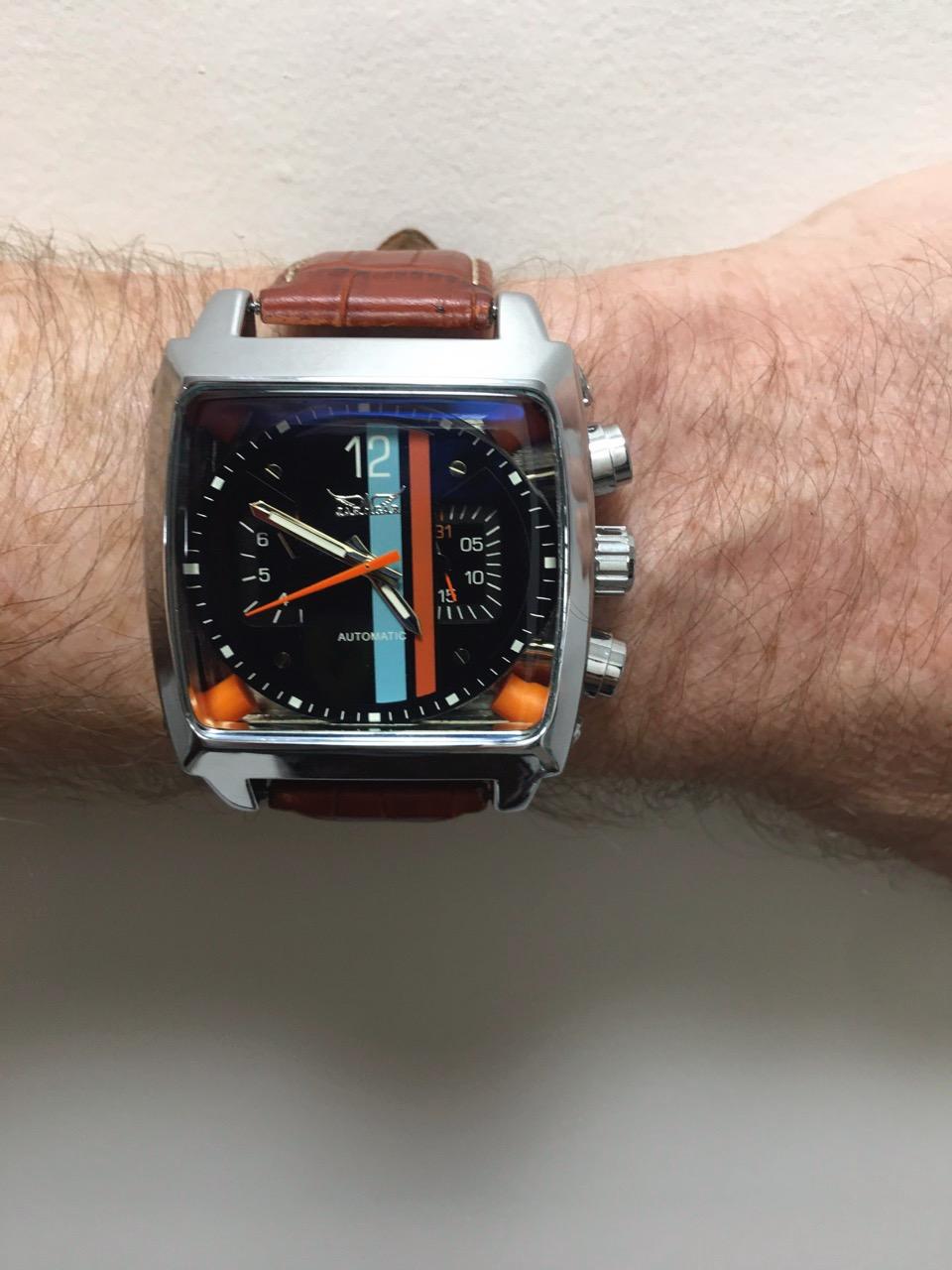 FANMIS Mens Automatic Analog Oblong Date Silver Stainless Steel Wrist Watch Business Luminous Watch - Customer Photo 2