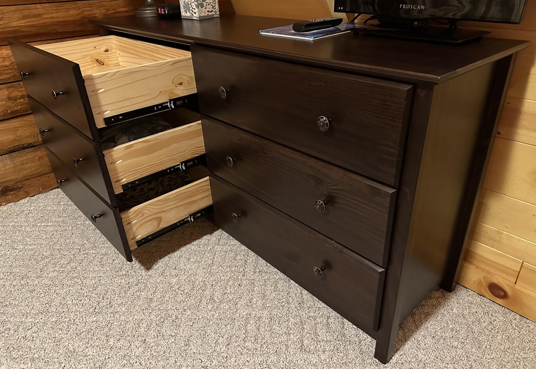 Grain Wood Furniture Shaker 6-Drawer Dresser, Solid Wood with a Cherry Finish - Customer Photo 1