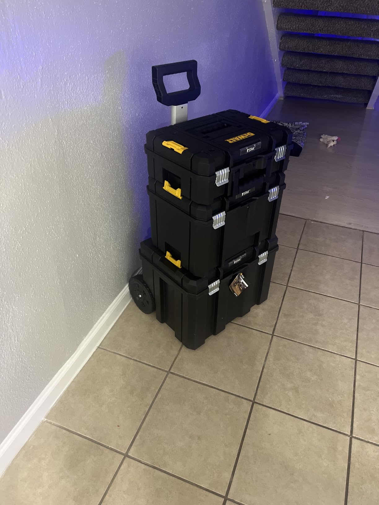DEWALT Tool Box with Wheels Modular, Large Rolling Tool Box With Telescopic Handle, Portable Carrier Deep Stackable TSTAK Storage (DWST17820) - Customer Photo 1
