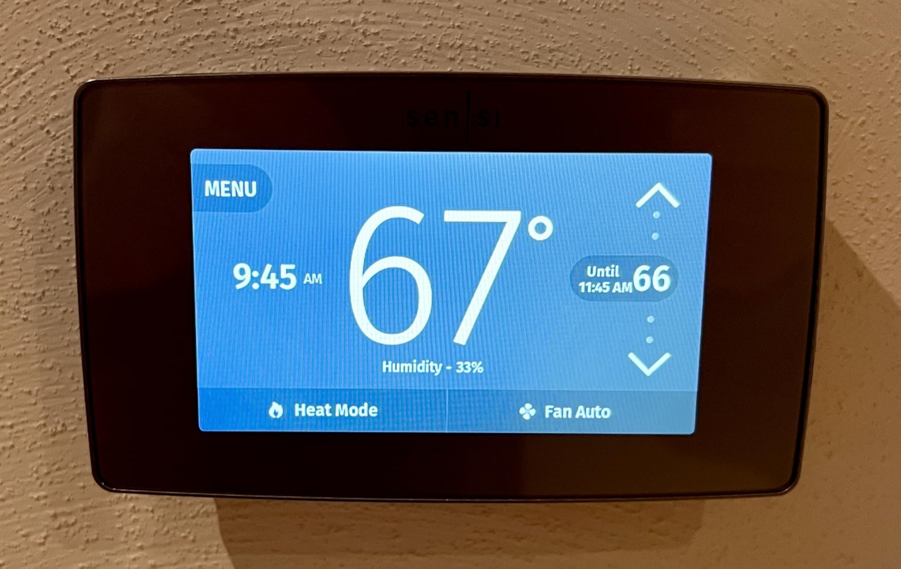 Emerson Sensi Touch Wi-Fi Smart Thermostat with Touchscreen Color Display, Works with Alexa, Energy Star Certified, C-wire Required, ST75 Black customer photo 1