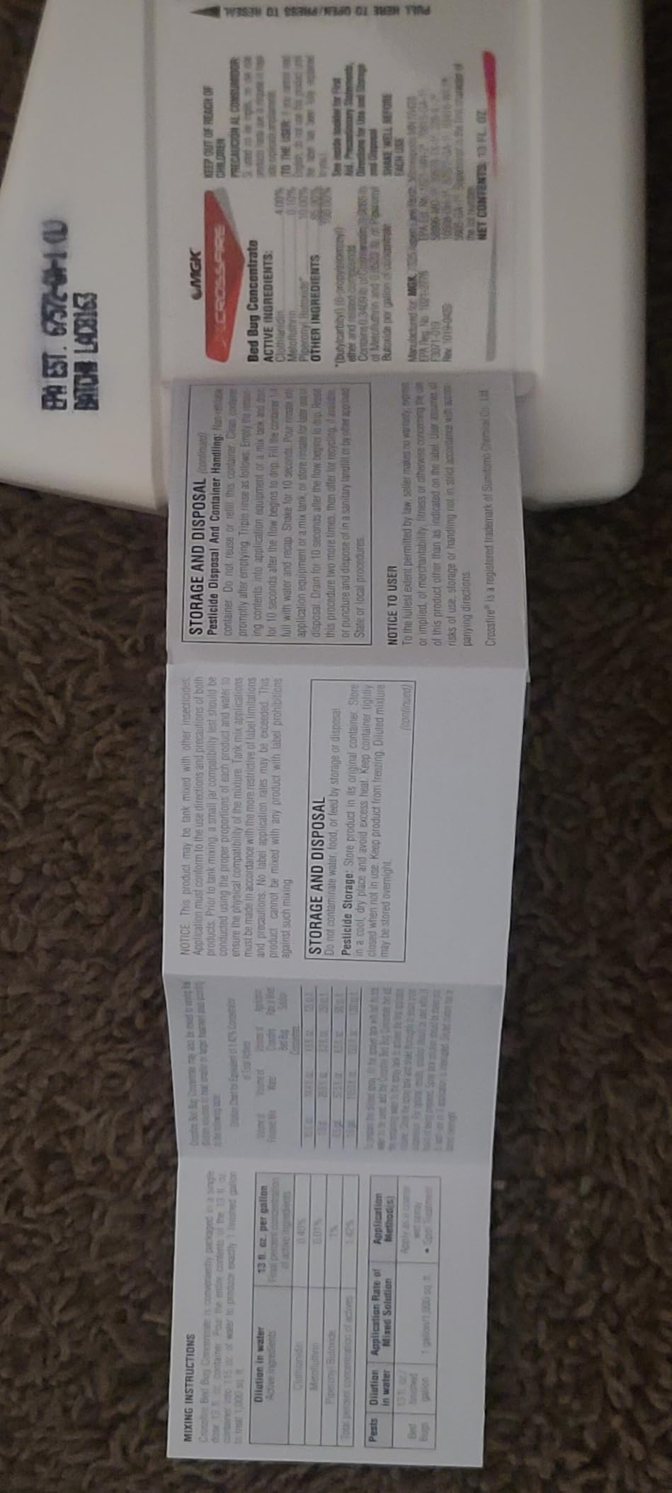 MGK Crossfire Bed Bug Concentrate | Kills Pyrethroid-Resistant Bed Bug Strains | 13 oz | Non-Staining - Customer Photo 2
