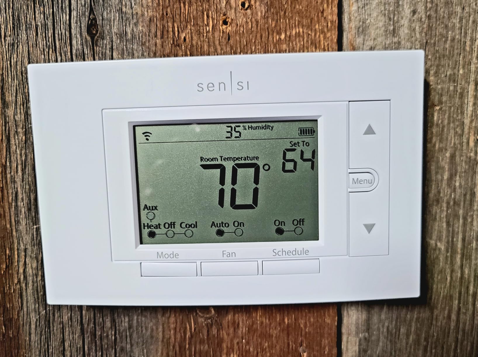 Sensi Smart Thermostat, 100 Years Of Expertise, Wi-Fi, Data Privacy, Programmable, Easy DIY Install, Works With Alexa, Energy Star Certified, Mobile App, ST55 Customer Review Sensi Smart Thermostat, 100 Years Of Expertise, Wi-Fi, Data Privacy, Programmable, Easy DIY Install, Works With Alexa, Energy Star Certified, Mobile App, ST55 - Customer Photo 1