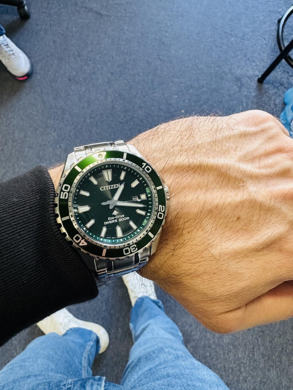 Citizen Men's Promaster Sea Eco-Drive Stainless Steel Watch, 3-Hand Date, One-Way Rotating Bezel, ISO Compliant, Luminous Hands and Markers - Customer Photo 2