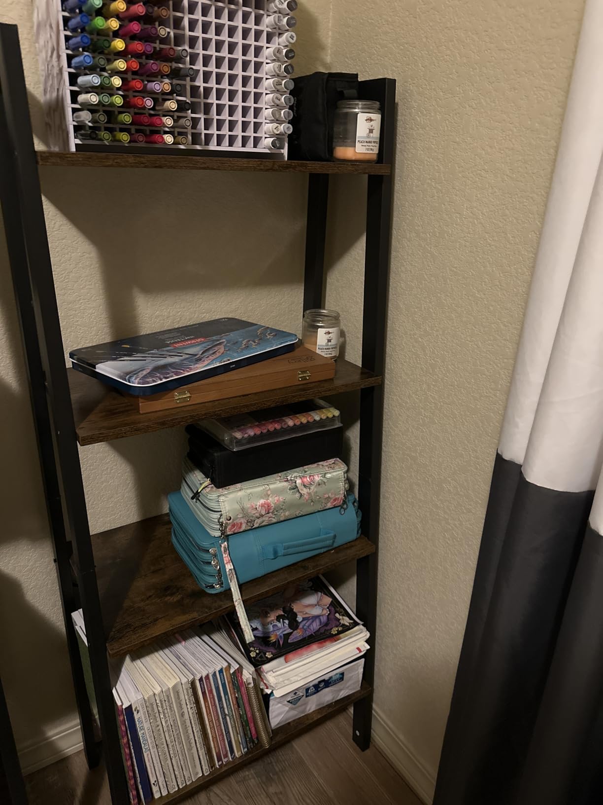 VASAGLE Ladder Shelf, 4-Tier Bookshelf, Storage Rack, Bookcase with Steel Frame, for Living Room, Home Office, Kitchen, Bedroom, Industrial Style, Rustic Brown and Ink Black ULLS44X - Customer Photo 1