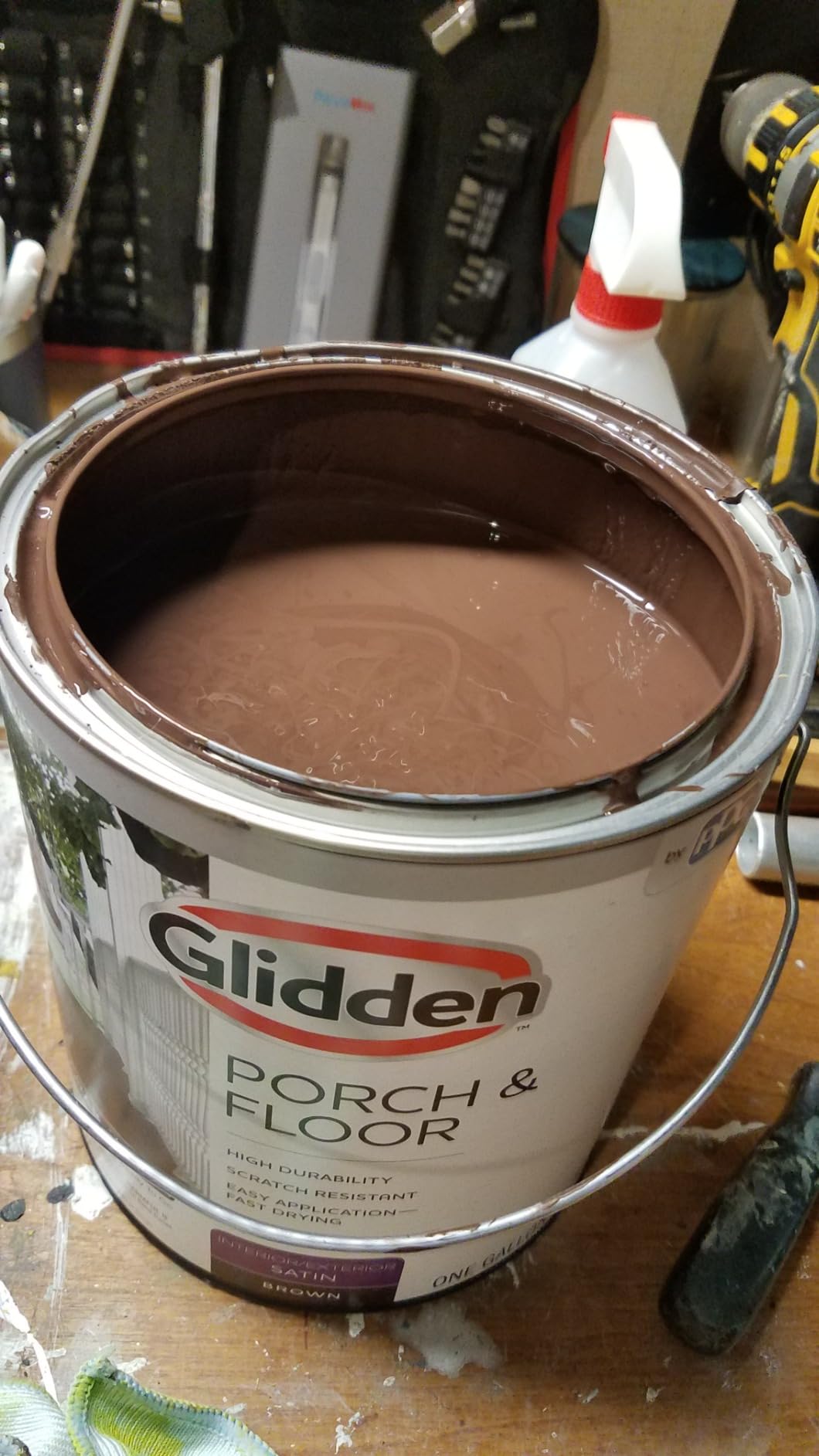 Glidden Porch & Floor 1 gal. White Satin Interior/Exterior Paint with Primer Customer Review Glidden Porch & Floor 1 gal. White Satin Interior/Exterior Paint with Primer - Customer Photo 2