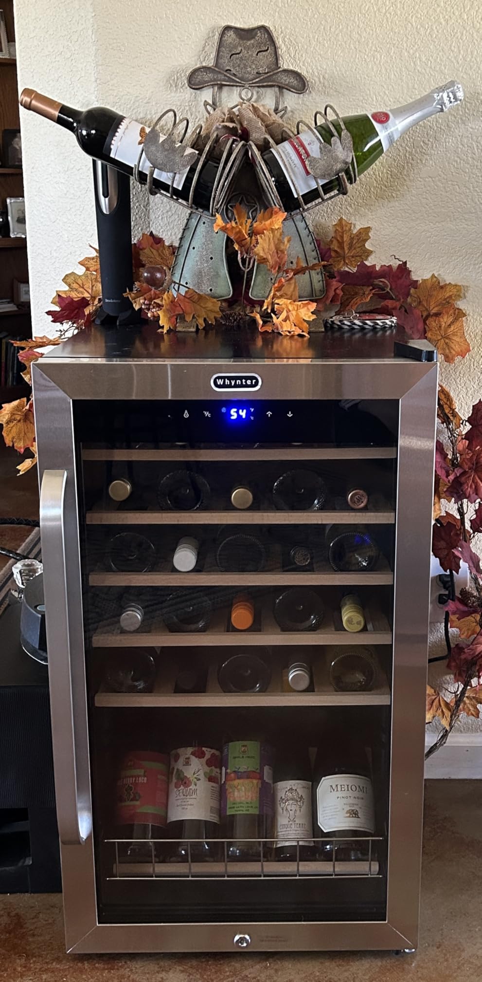 Whynter FWC-341TS 34 Bottle Freestanding Stainless Steel Wine Refrigerator with Display Shelf and Digital Control, Gray - Customer Photo 1