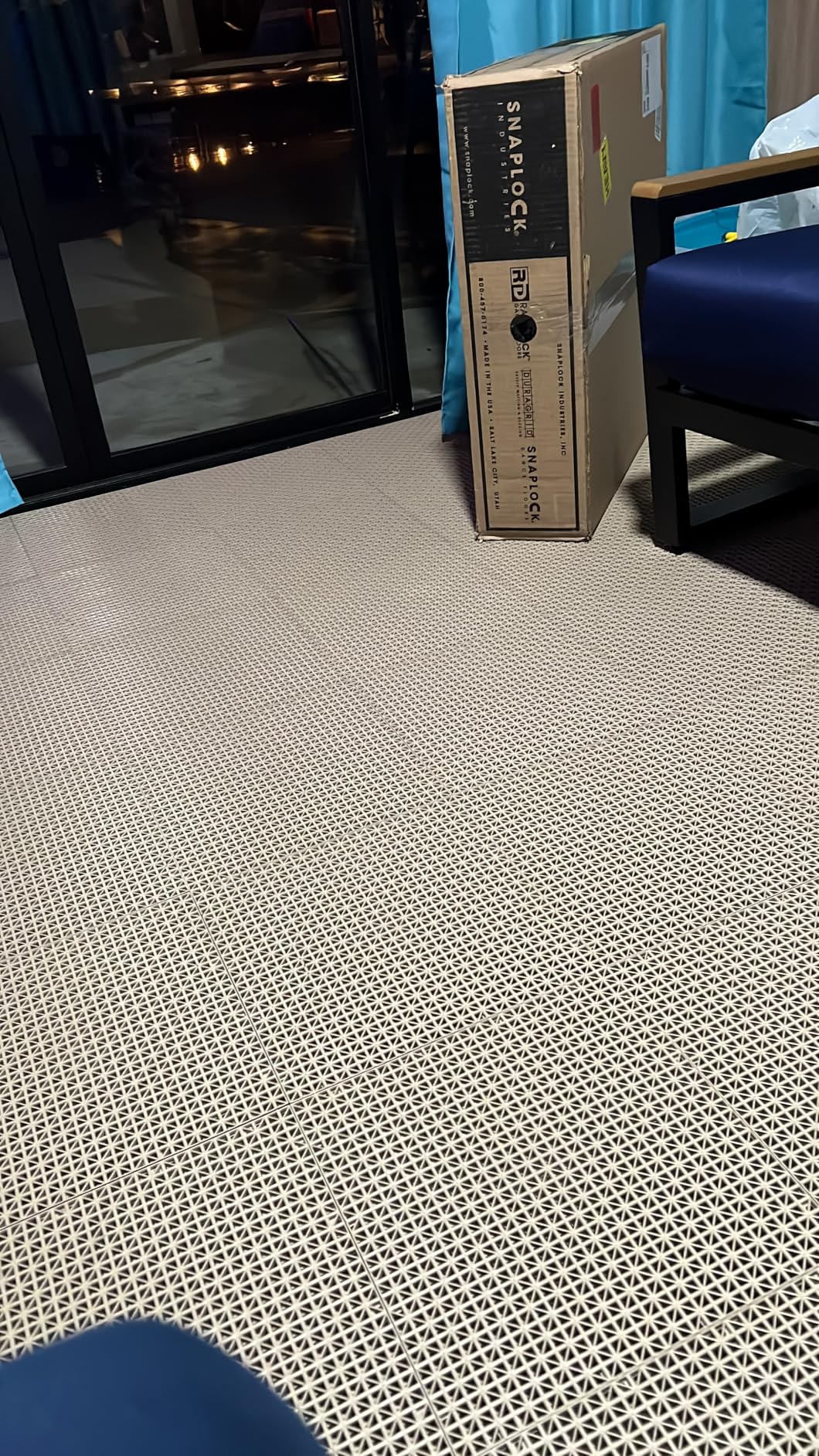 Big Floors DuraGrid Outdoor Modular Deck Tiles, Interlocking, Slip-Resistant, Self-Draining, Durable Plastic Flooring, Easy Install, UV & Water Resistant, Made in USA, 40 Pack, Gray Customer Review Big Floors DuraGrid Outdoor Modular Deck Tiles, Interlocking, Slip-Resistant, Self-Draining, Durable Plastic Flooring, Easy Install, UV & Water Resistant, Made in USA, 40 Pack, Gray - Customer Photo 2