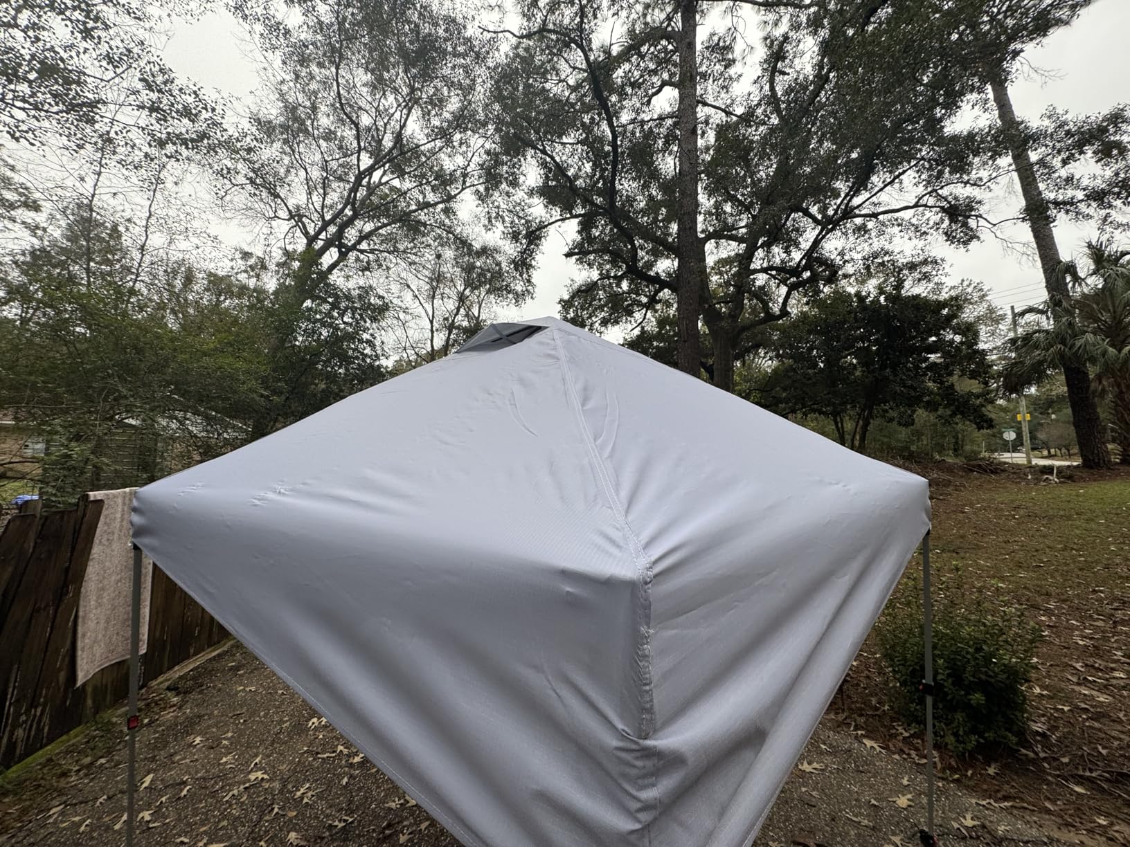 CROWN SHADES 10x10 Pop Up Canopy, Patented Center Lock One Push Tent Canopy, Newly Designed Storage Bag, 8 Stakes, 4 Ropes (10x10, White) customer photo 2