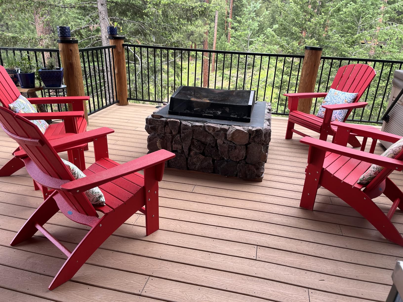 POLYWOOD Nautical Curveback Adirondack Chair, HDPE Outdoor Patio Furniture for Deck, Pool, Garden, Made in USA - Customer Photo 1