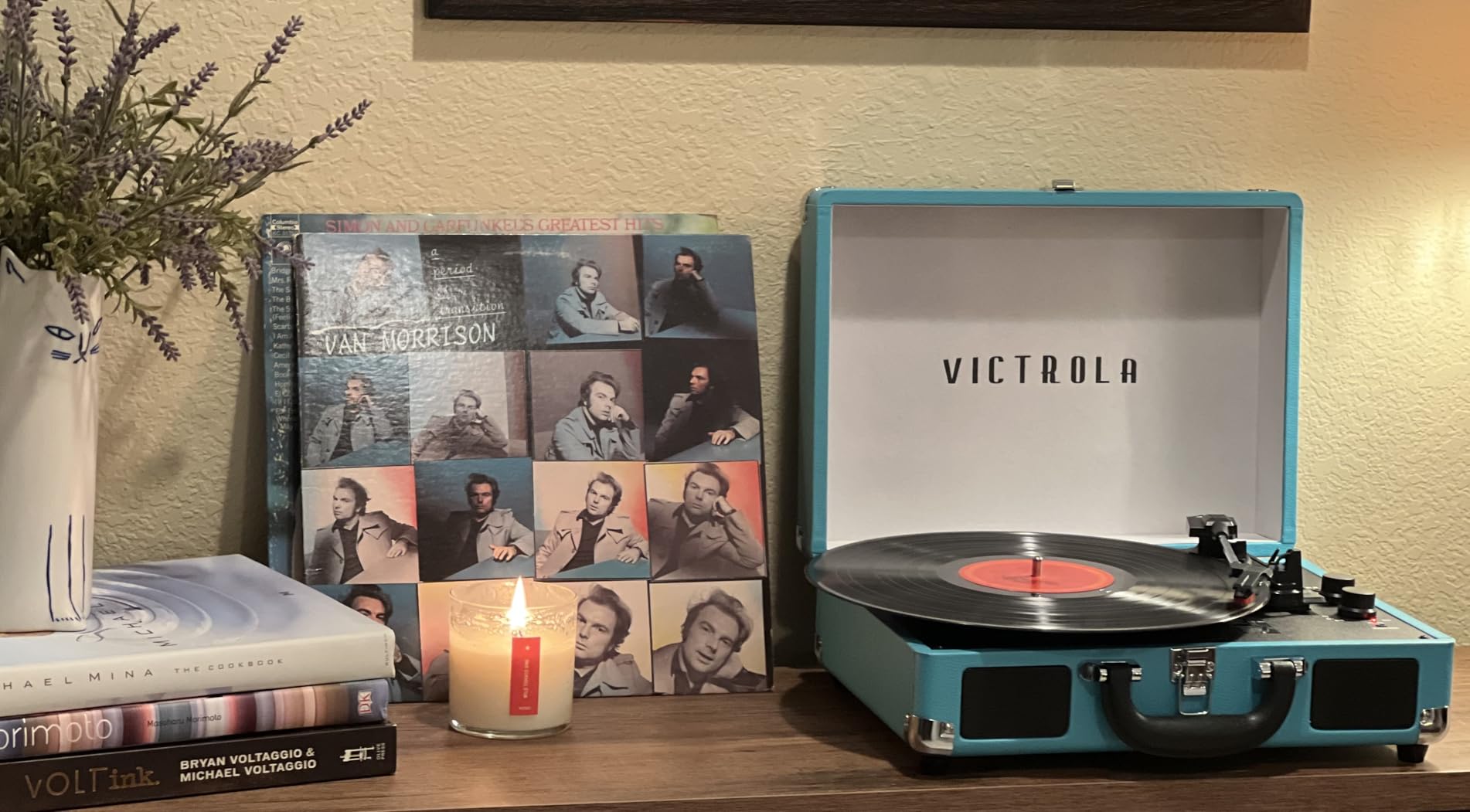 Victrola Journey Bluetooth Portable Suitcase Record Player – with Built-in Speakers, 3 Speed Vinyl Record Player, RCA Out, Headphone Jack (Brown) - Customer Photo 1