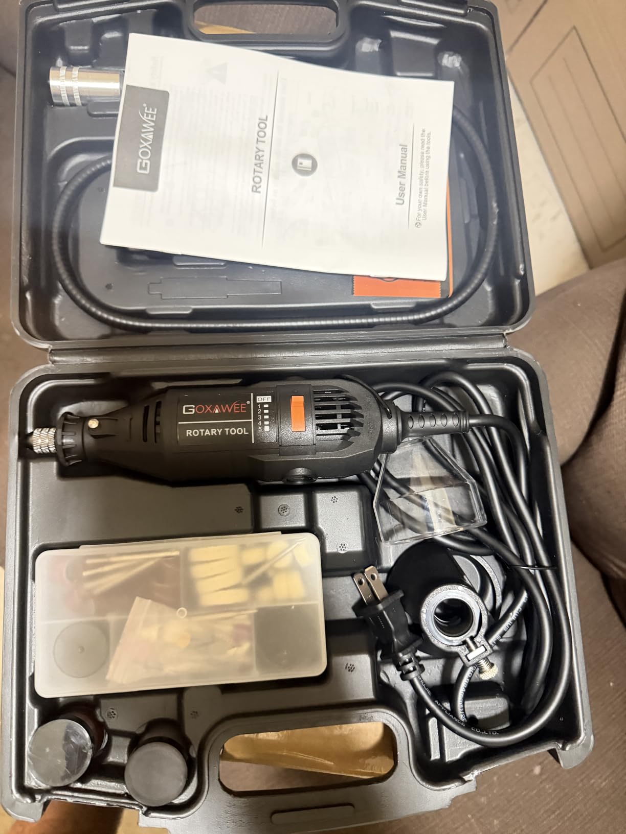 GOXAWEE Rotary Tool Kit with MultiPro Keyless Chuck and Flex Shaft - 140pcs Accessories customer photo 1