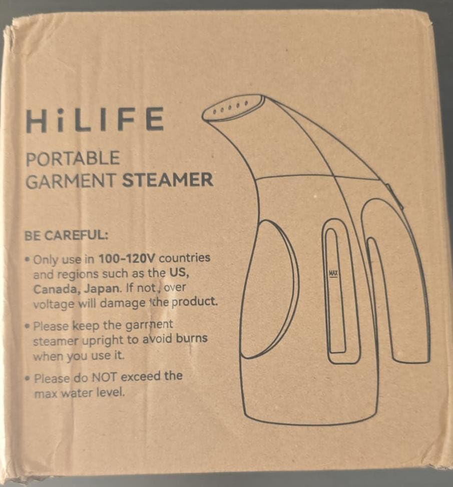 HiLIFE Steamer for Clothes, Portable Handheld Clothing Steamer, 240ml Big Capacity, 700W, Strong Power, Fabric Quick Wrinkle Remover for Home, Office, Travel (ONLY FOR 120V)-Blue - Customer Photo 1