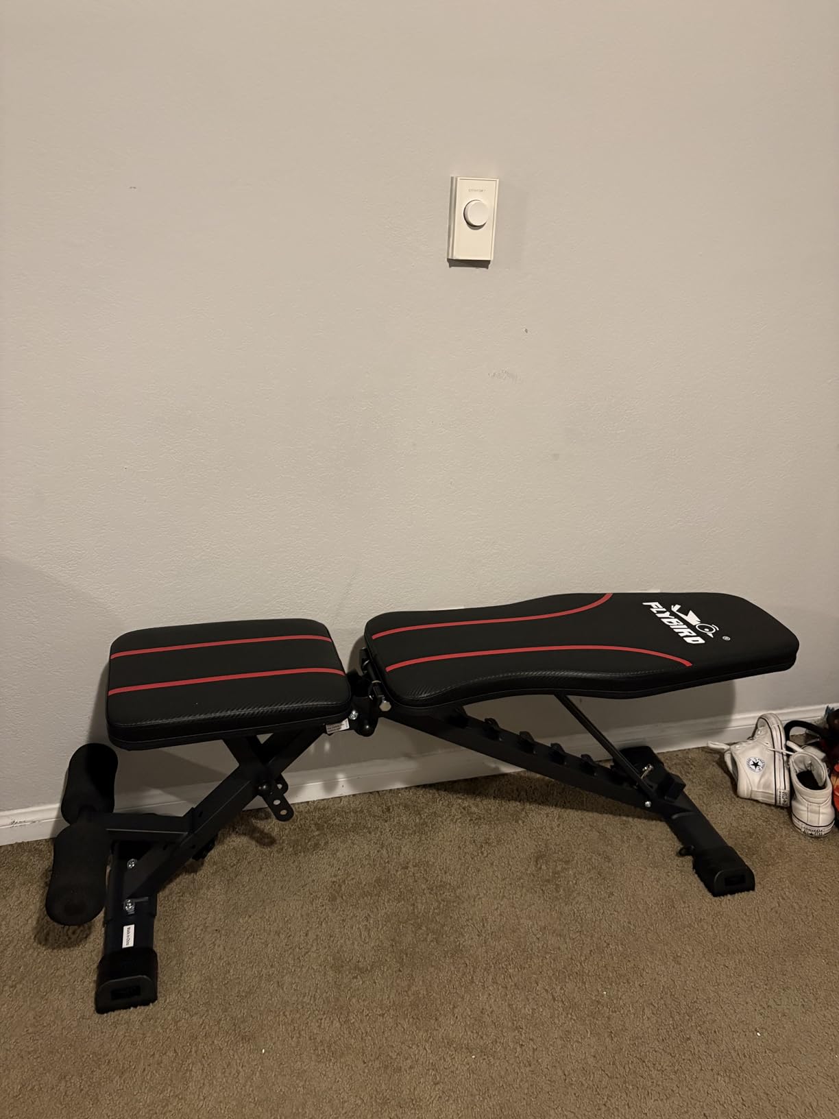 FLYBIRD Adjustable Bench,Utility Weight Bench for Full Body Workout- Multi-Purpose Foldable Incline Bench (Black) - Customer Photo 1