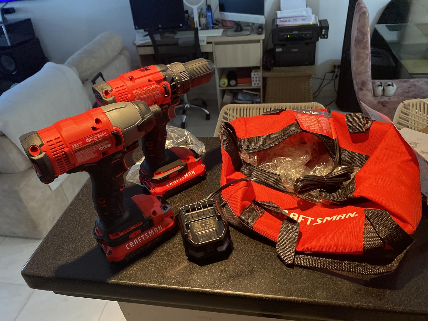 CRAFTSMAN V20 MAX Cordless Drill Driver and Impact Driver Set, Power Tool Set with 2 Batteries and Charger, LED Work Light, 2 Bits, Bag (CMCK200C2) - Customer Photo 1