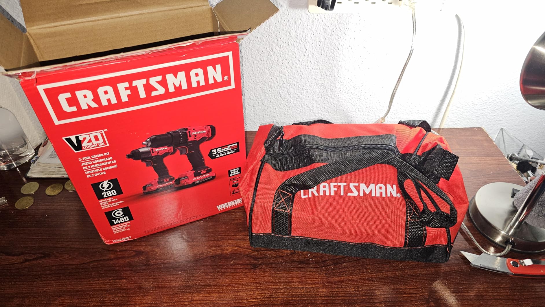 CRAFTSMAN V20 MAX Cordless Drill Driver and Impact Driver Set, Power Tool Set with 2 Batteries and Charger, LED Work Light, 2 Bits, Bag (CMCK200C2) - Customer Photo 4